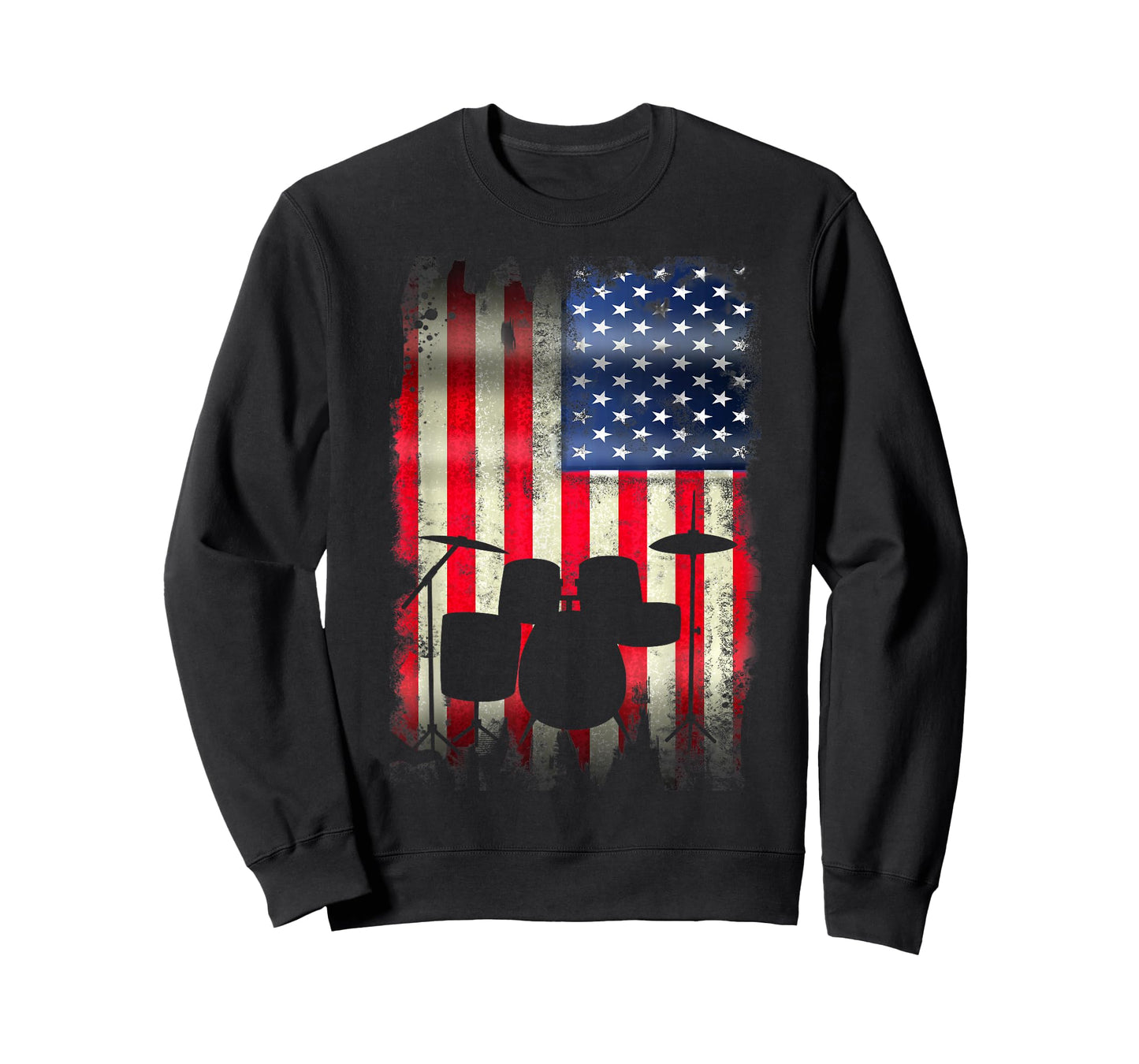 Drum Set USA American Flag 4th of July Patriotic Drummer T-Shirt