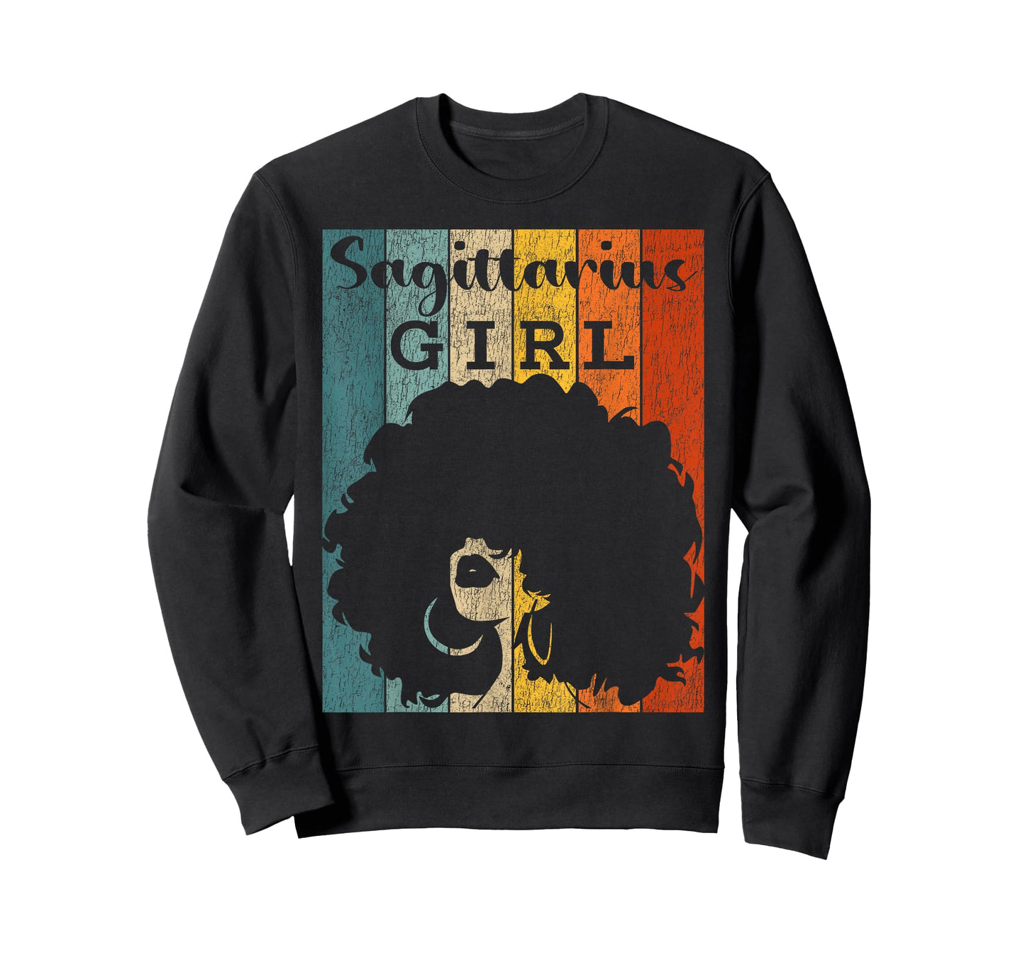 Sagittarius Girl Afro Natural Hair Diva Black Woman Zodiac T-Shirt