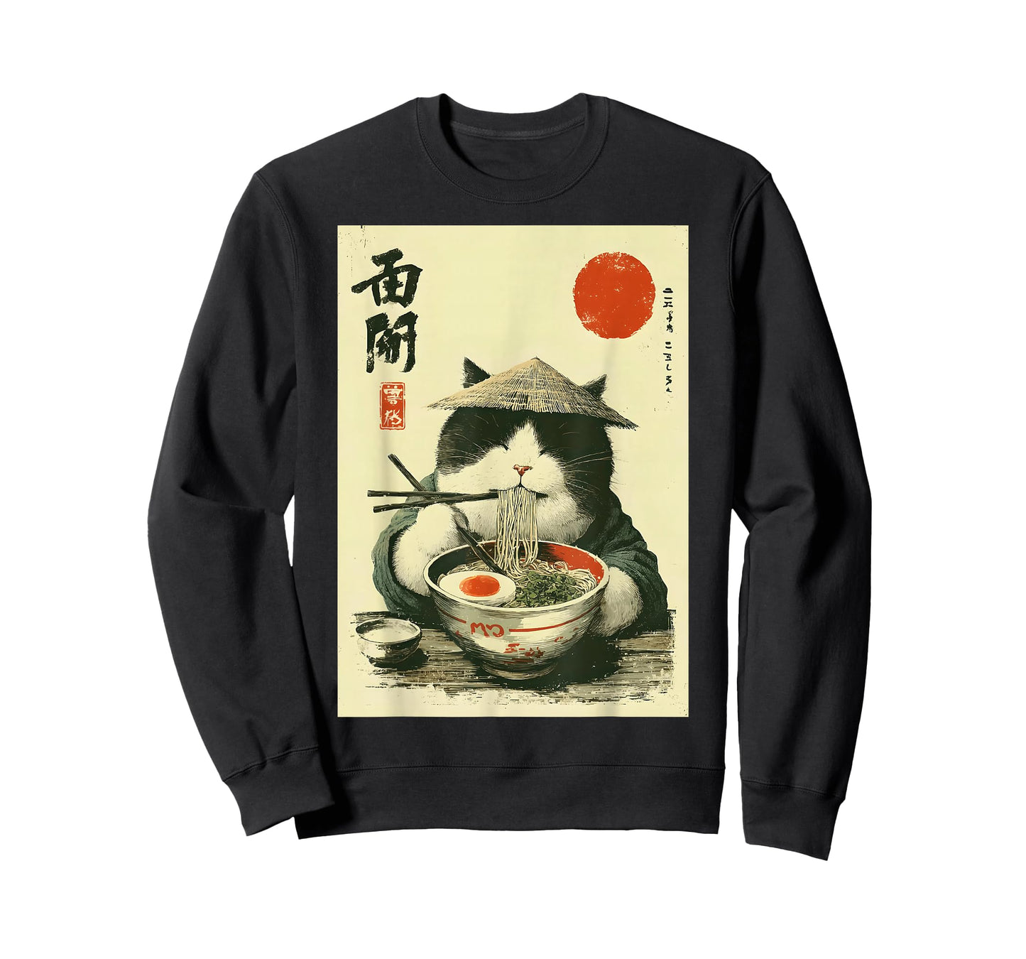 Funny Japanese Ramen Cat Art Kawaii Noodle Lover Anime Style T-Shirt