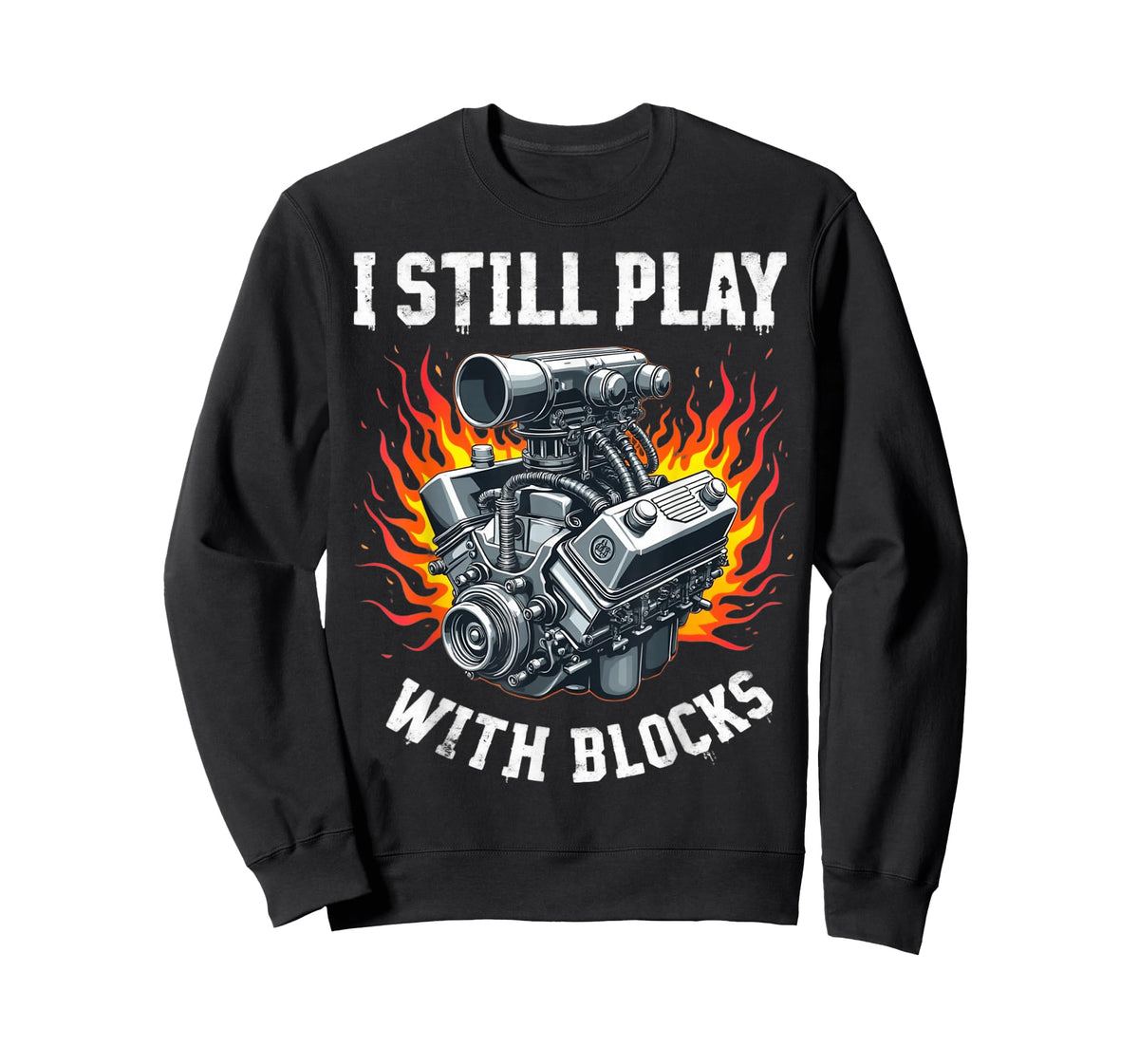 I Still Play With Blocks Funny Mechanic Garage Motor Engine T-Shirt