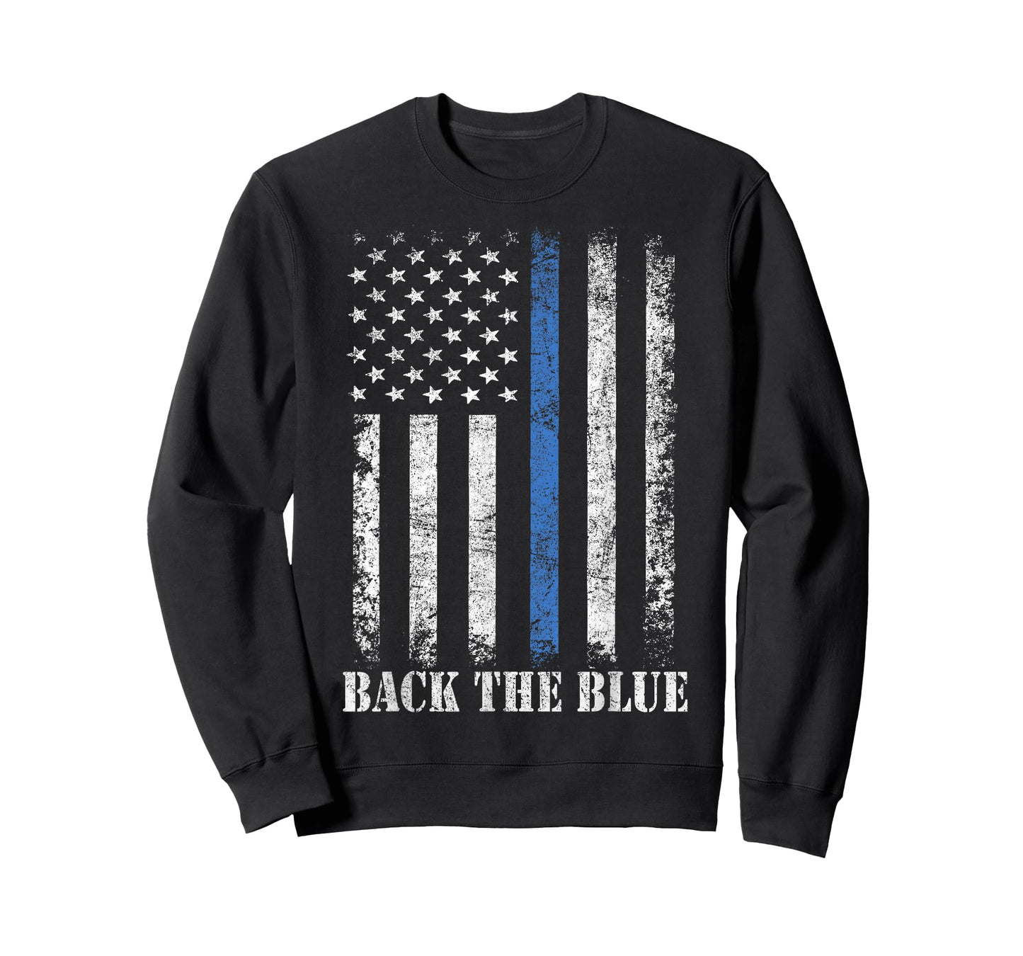 Thin Blue Line Back The Blue American Flag Police Support T-Shirt
