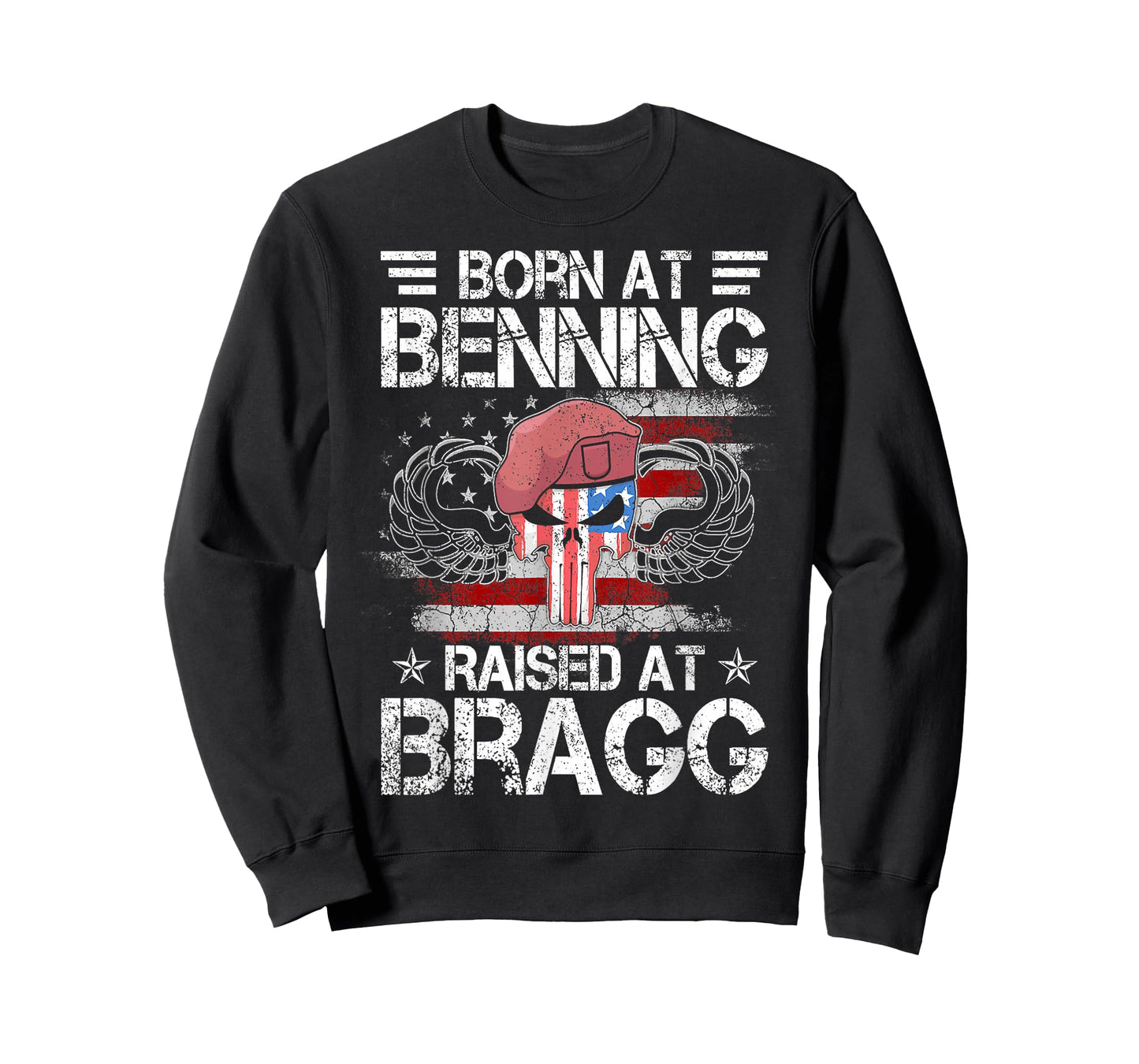 82nd Airborne Division Born At Ft Benning Raised Fort Bragg T-Shirt