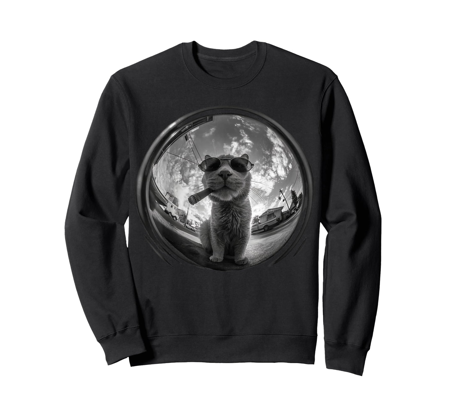 Cat Smoking Cigarette Funny T-Shirt