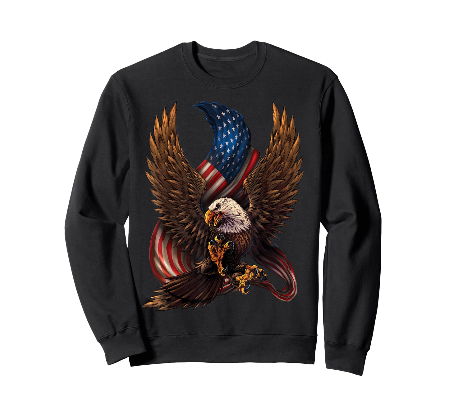 Patriotic American Design with Eagle and Flag T-Shirt Small