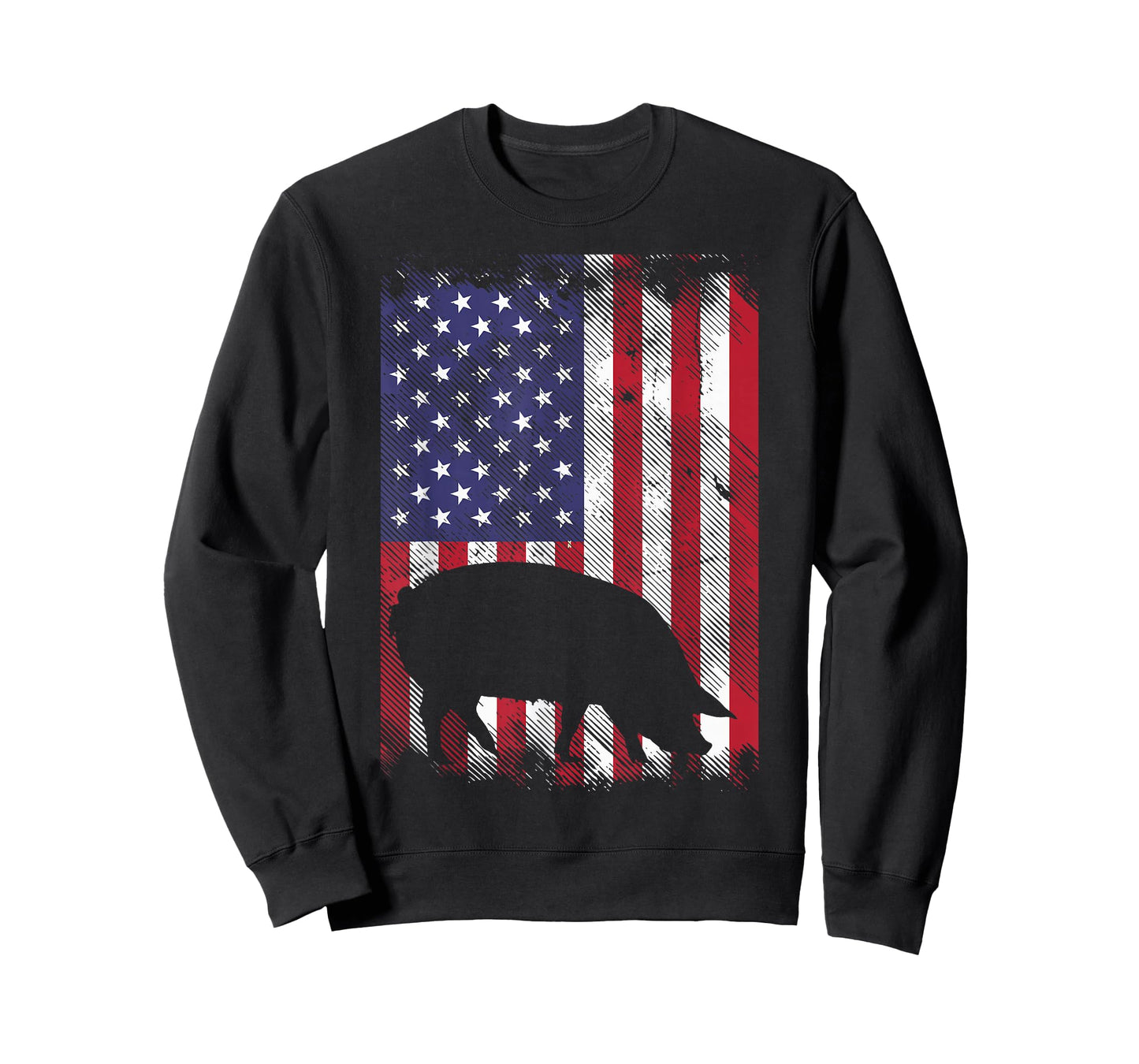 American Flag Pig Vintage Farm Animal Patriotic Farmer Gift T-Shirt Small