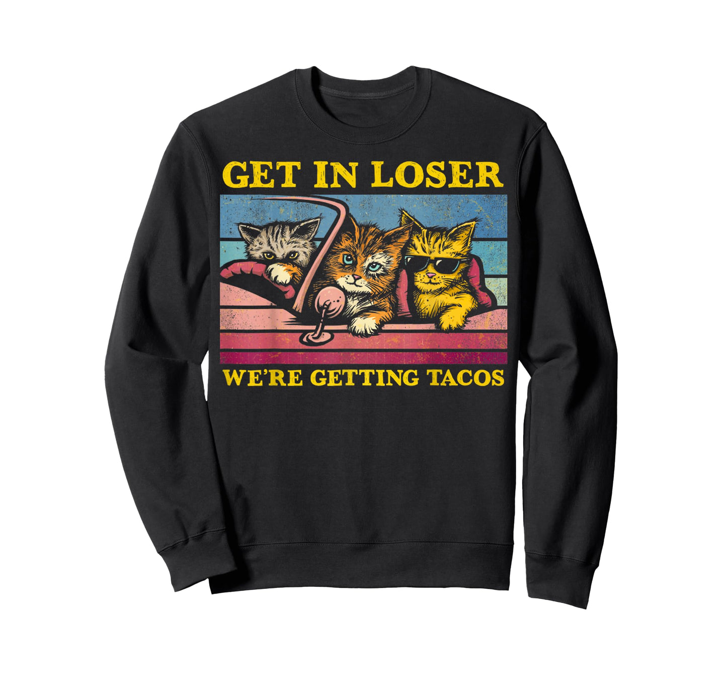 Vintage Animal Quote Get In Loser We're Getting Tacos Funny T-Shirt