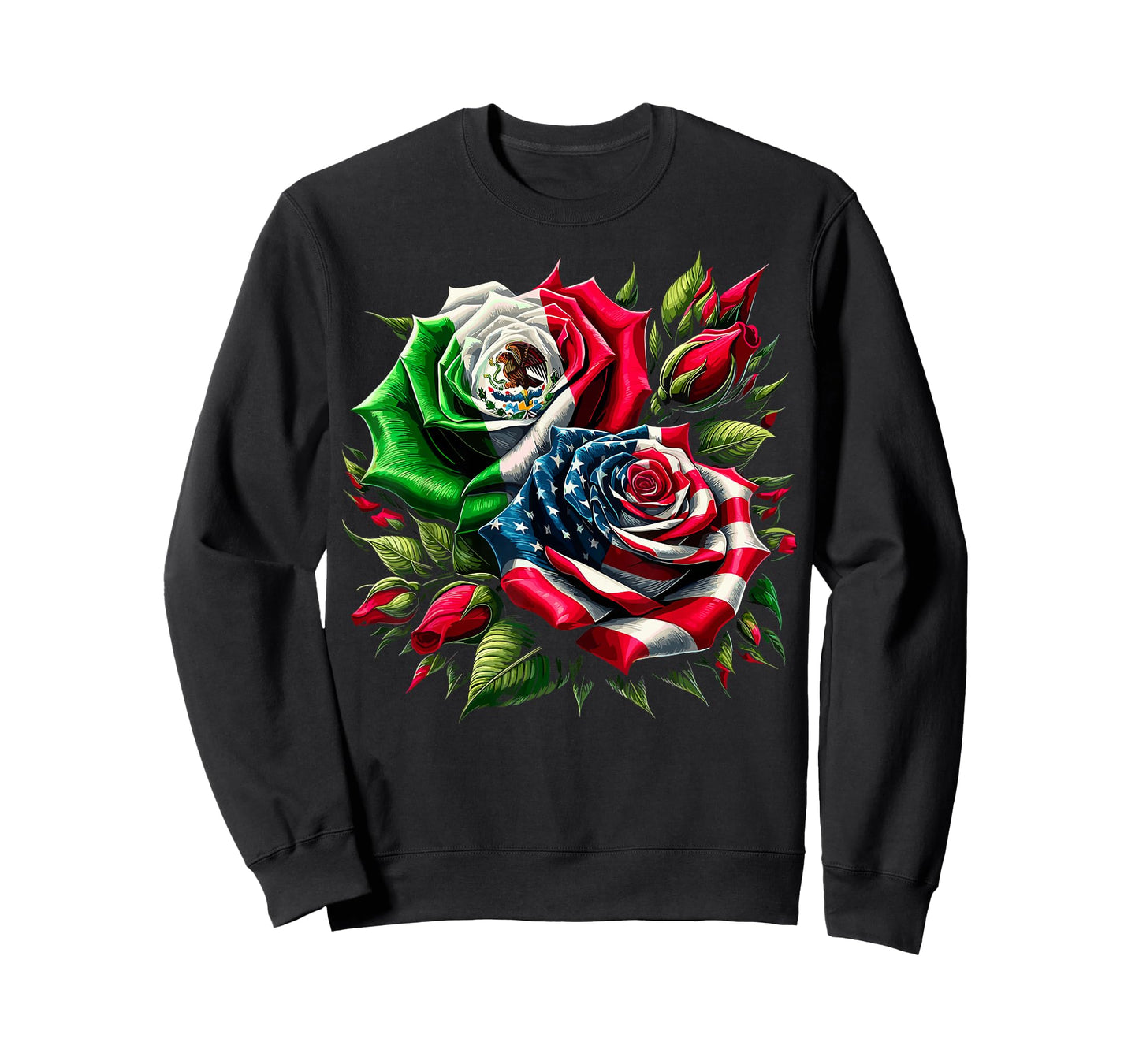 Mexican American Flag Rose T-Shirt