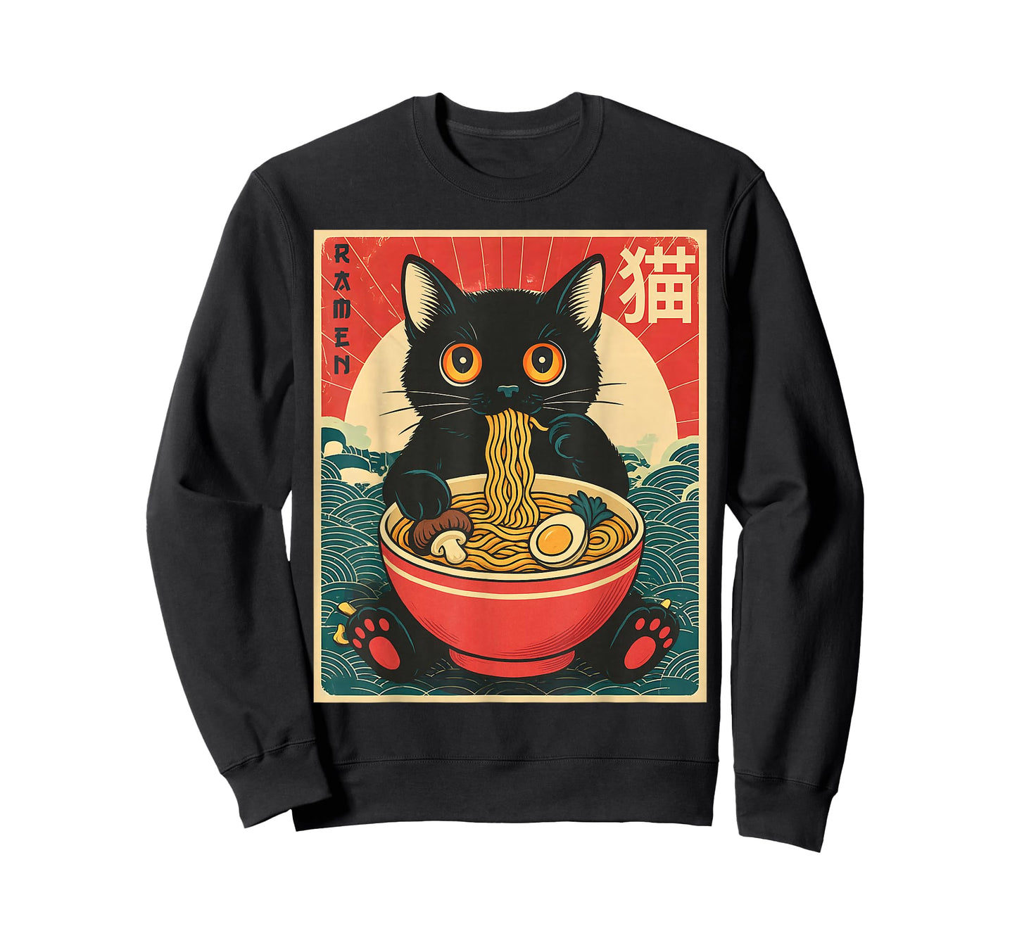 Kawaii Anime Cat Ramen Japanese Graphic Tees Men Women Teens T-Shirt