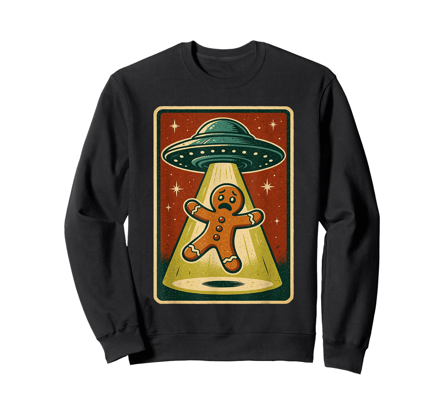 Alien Abduction Gingerbread Man Christmas Men Women Kids T-Shirt