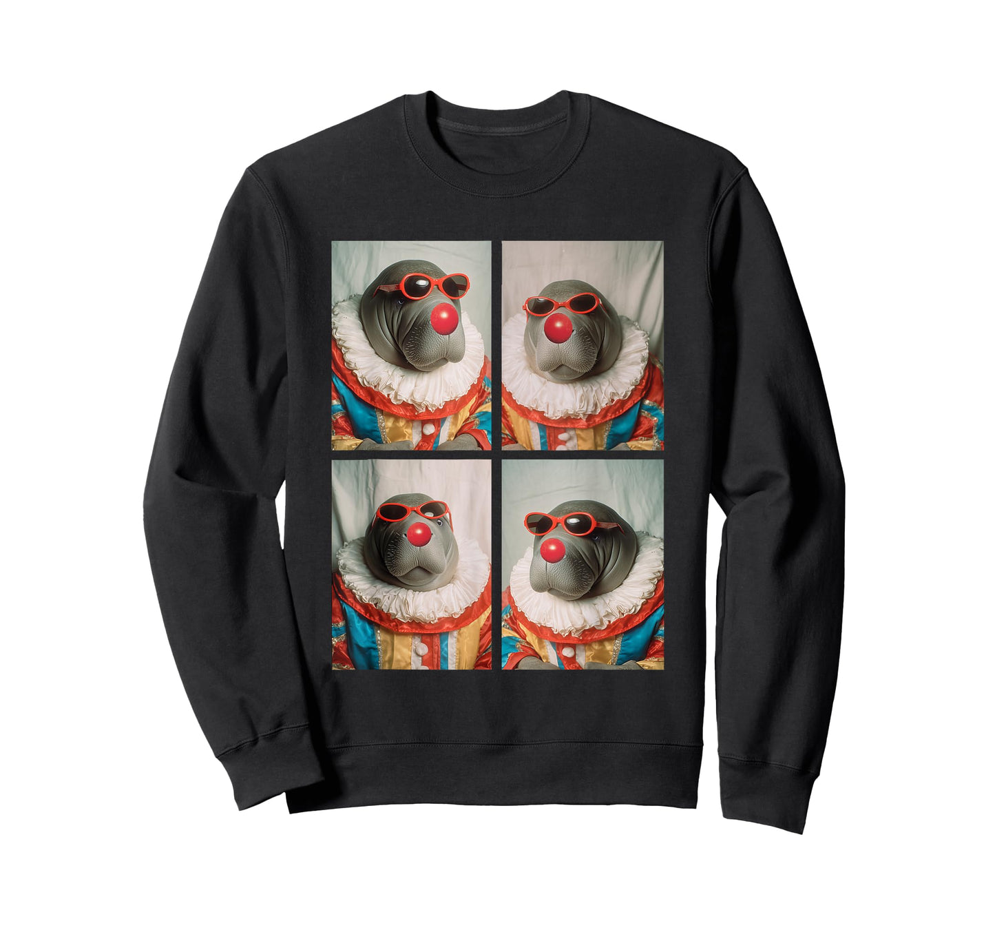 Cute Manatees with Sunglasses Clown Animal Kidcore Halloween T-Shirt