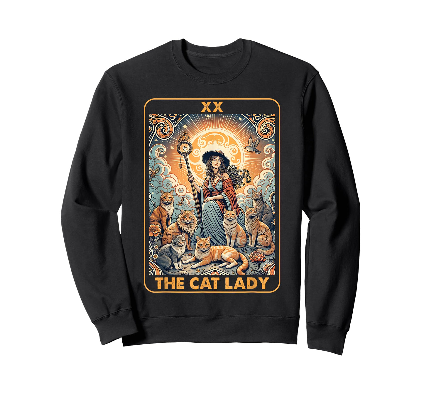 The Cat Lady Tarot Card Shirt Women Pet Kitten Cat Mom Mama T-Shirt