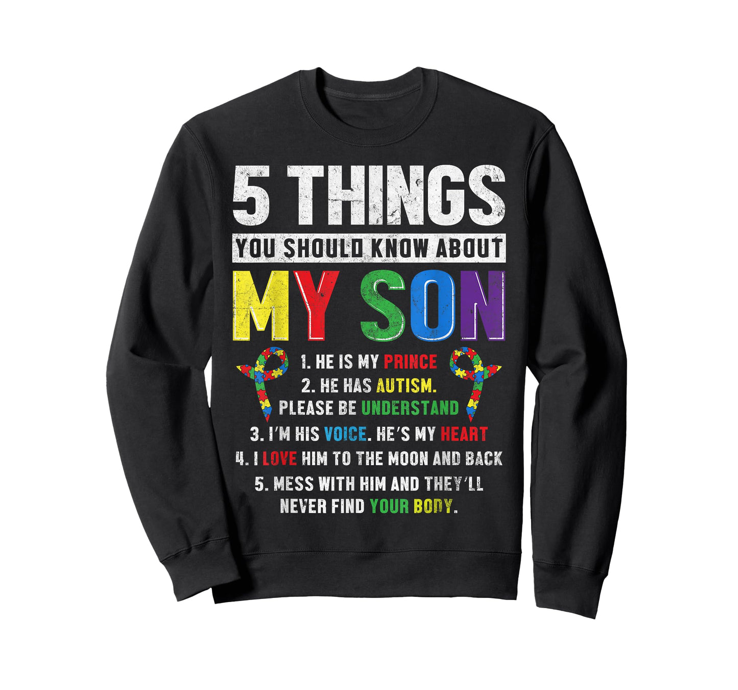 Autism Awareness Support Autistic Child Son Kids for Mom Dad T-Shirt