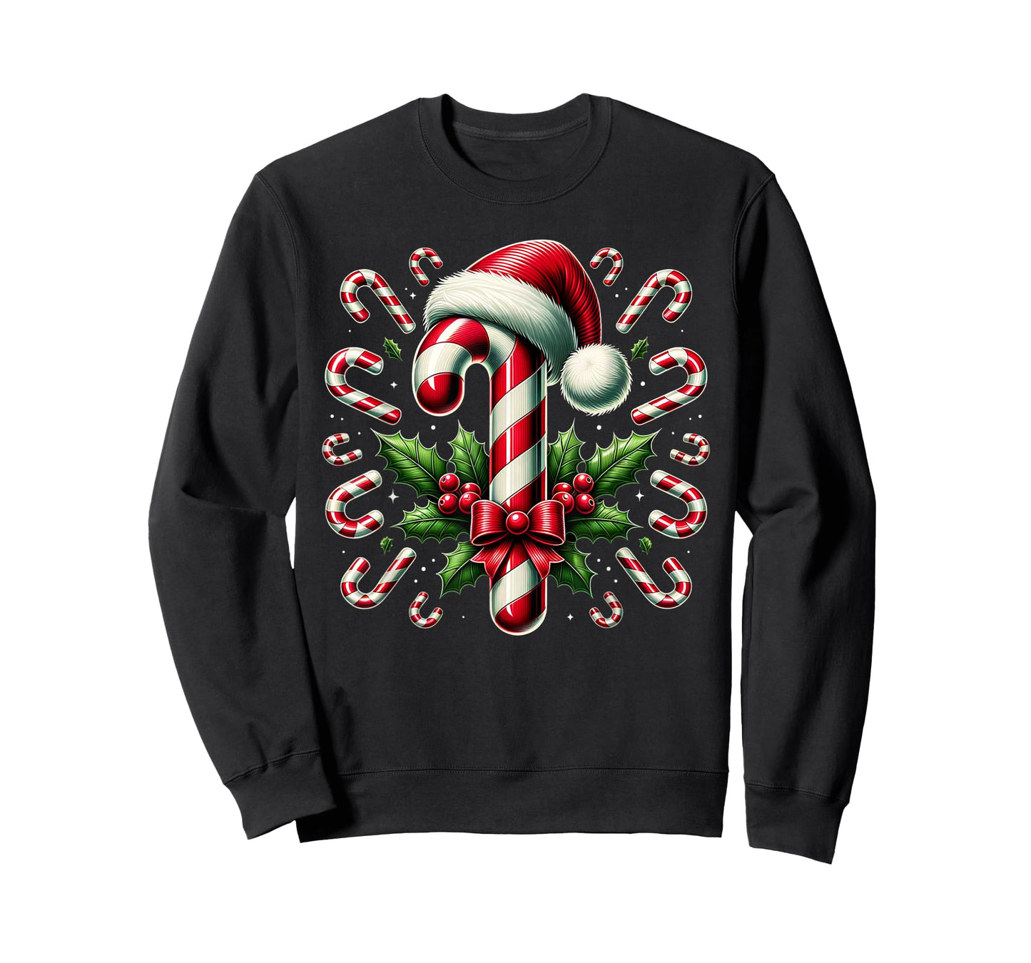 Christmas Candy Cane Crew Lights Red and White Candy Costume T-Shirt