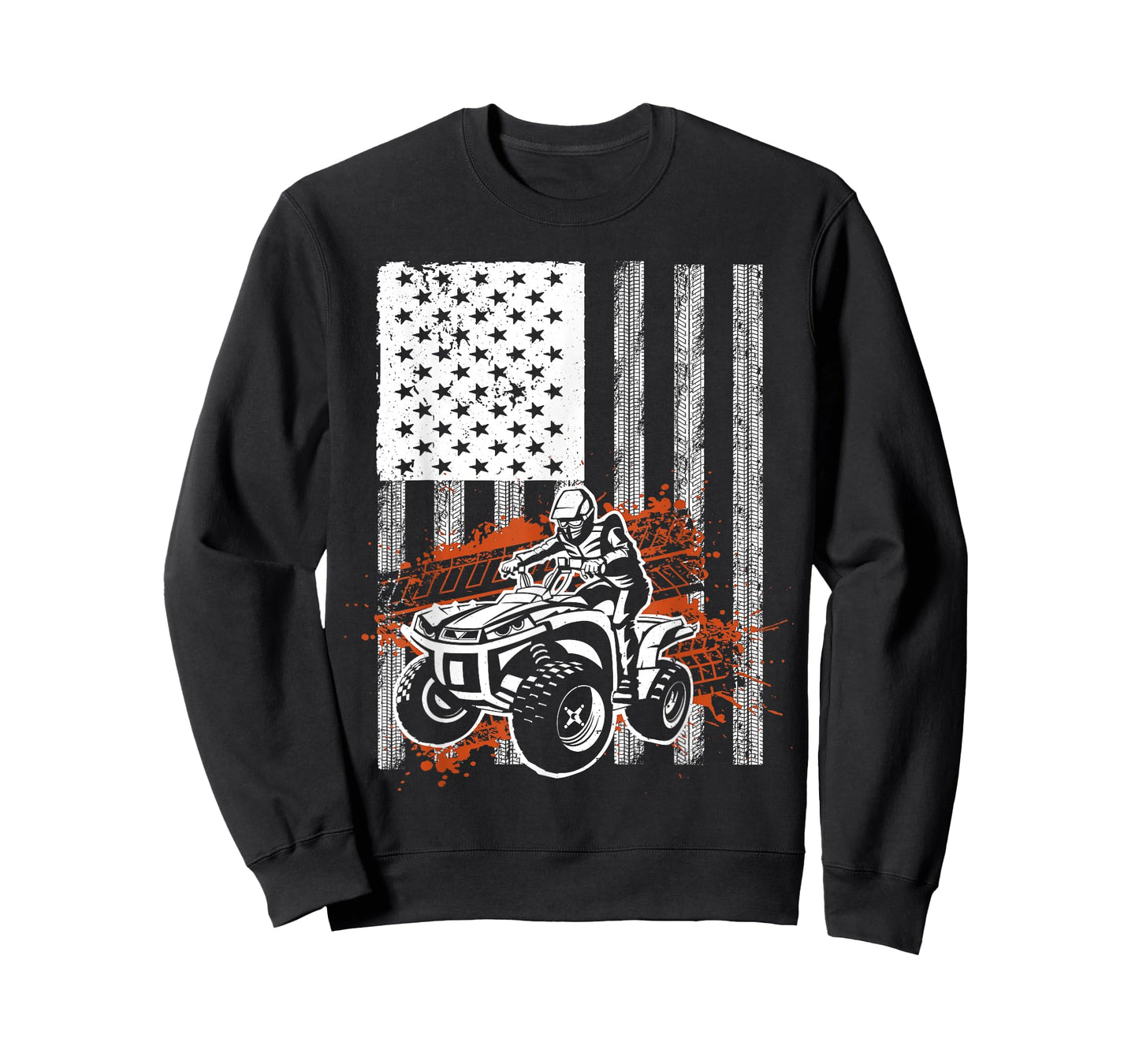 Cool ATV For Men Women Quad Racing Squad USA Flag 4 Wheeler T-Shirt