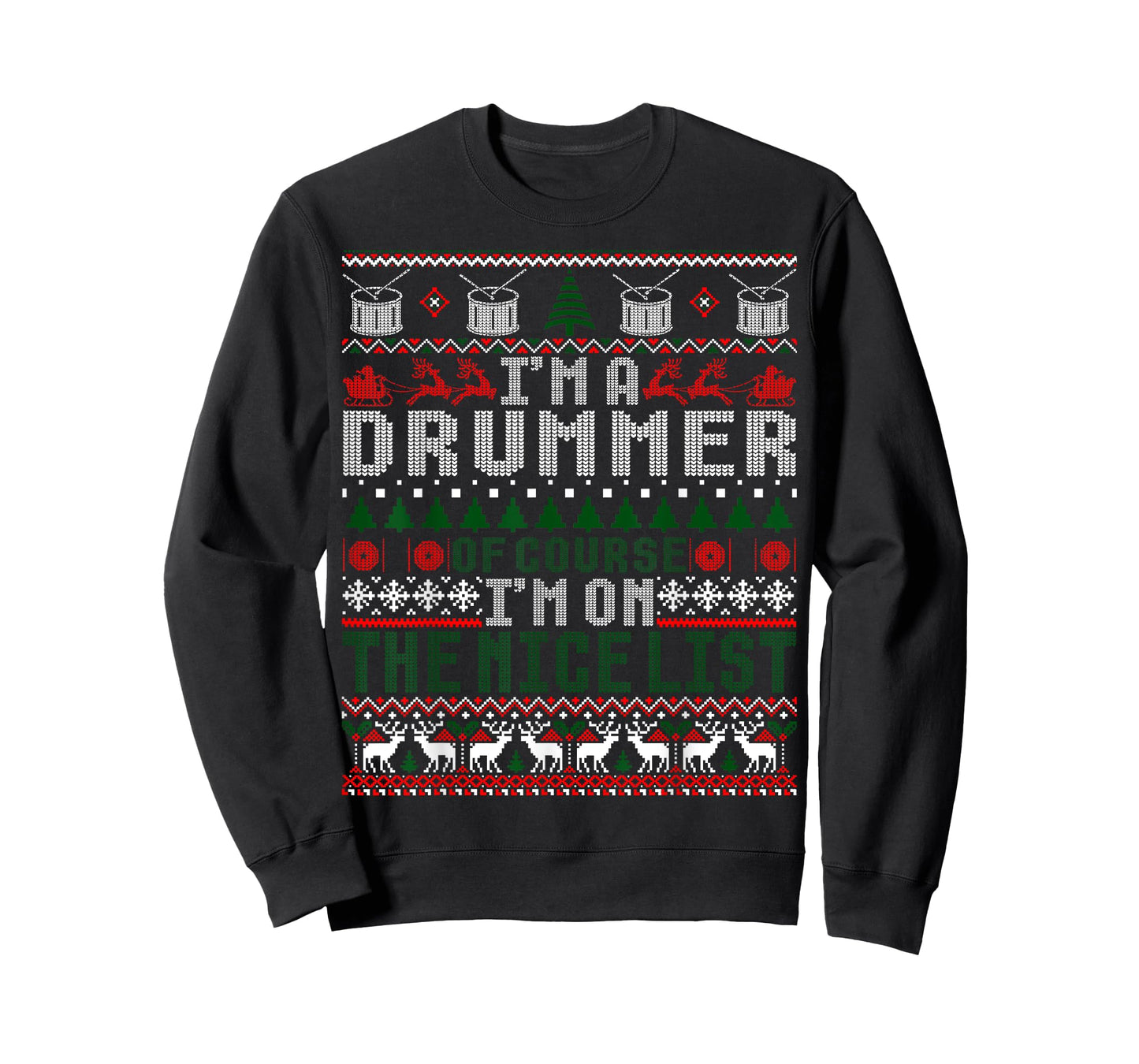 Christmas Drum Drummer Gift Ugly Xmas Sweater T-Shirt