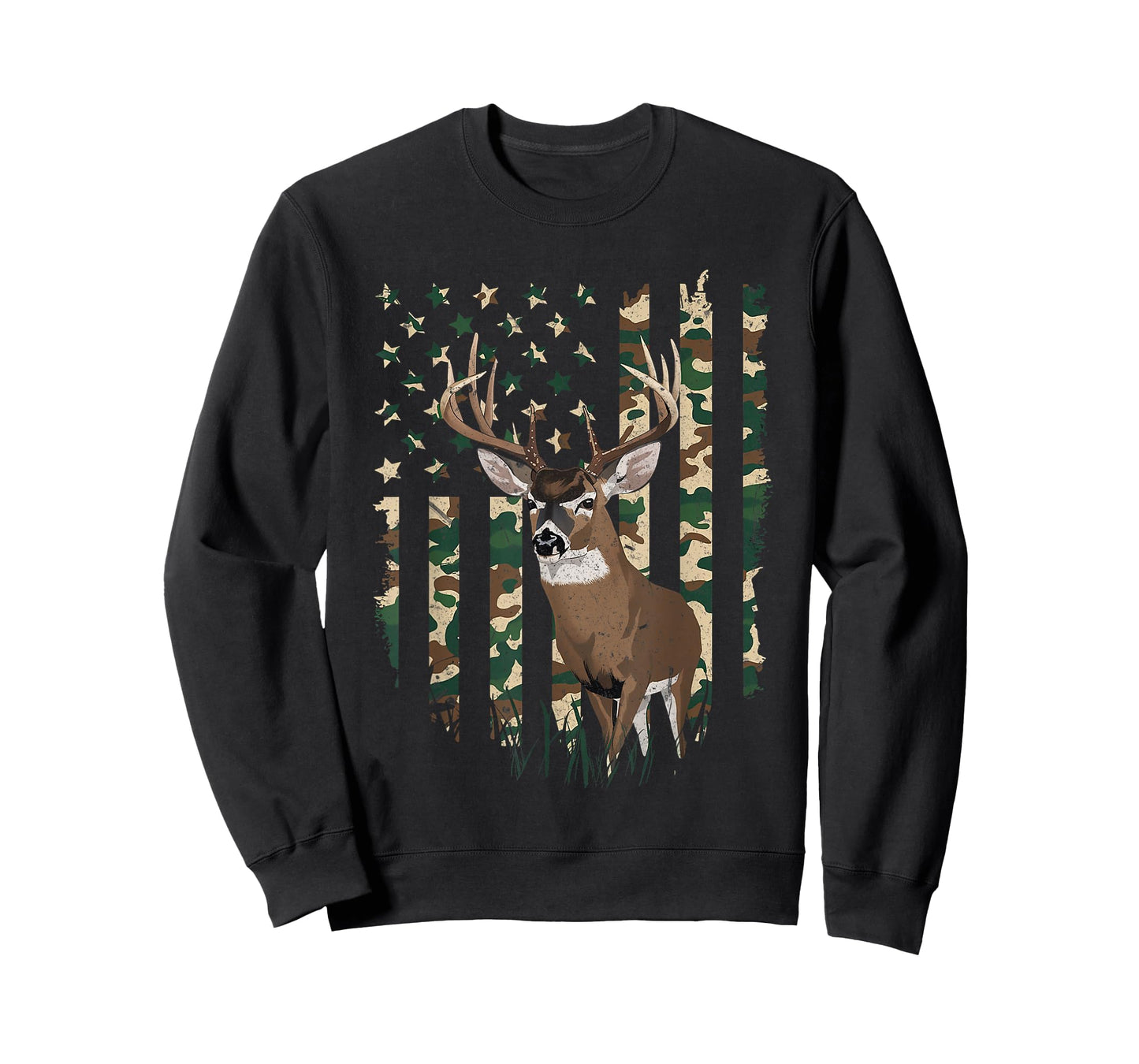 American Flag Deer Hunting Camo Men's 4th of July dad T-Shirt