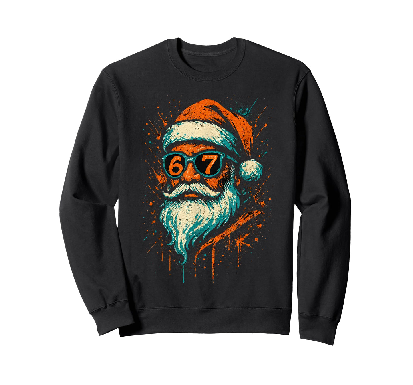 67 Christmas Santa Face 6 7 Meme Six Seven Teen Boys Kids T-Shirt