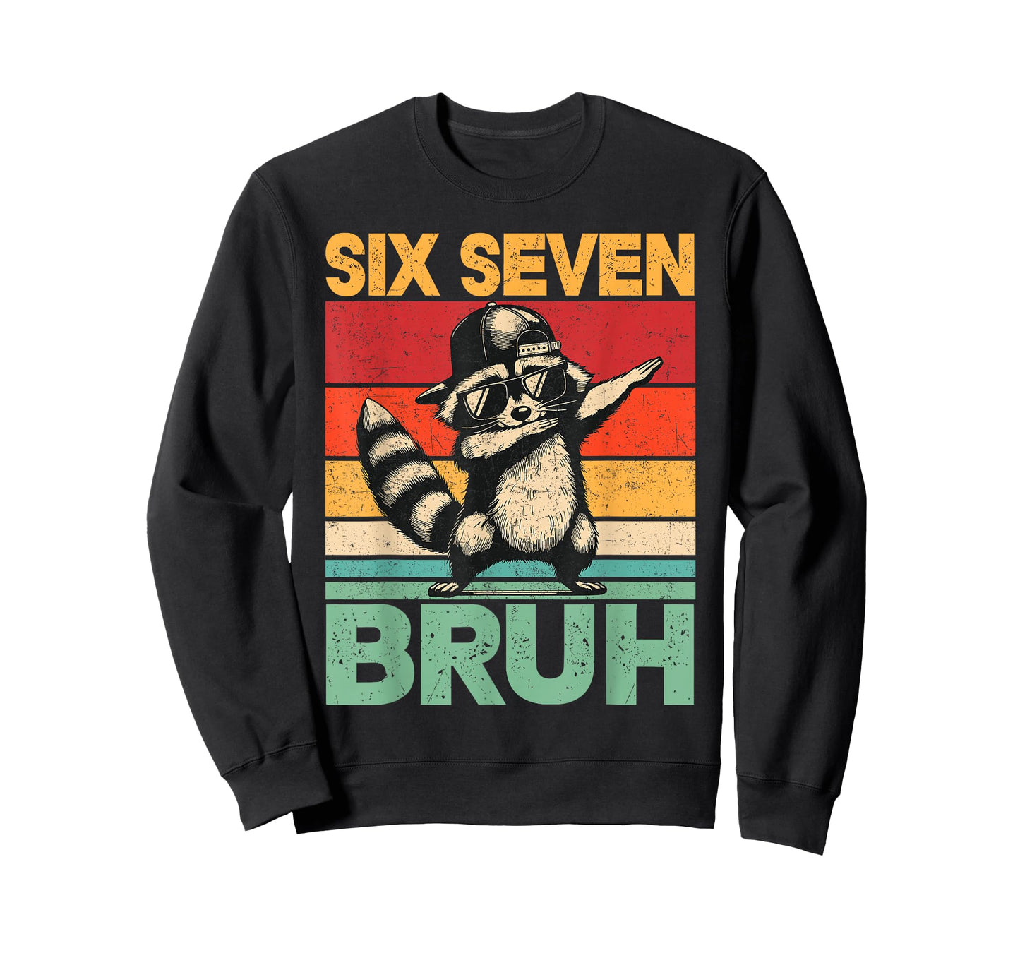 Funny 67 Meme Boys Kids 6 7 Dabbing Six Seven Bruh Raccoon T-Shirt