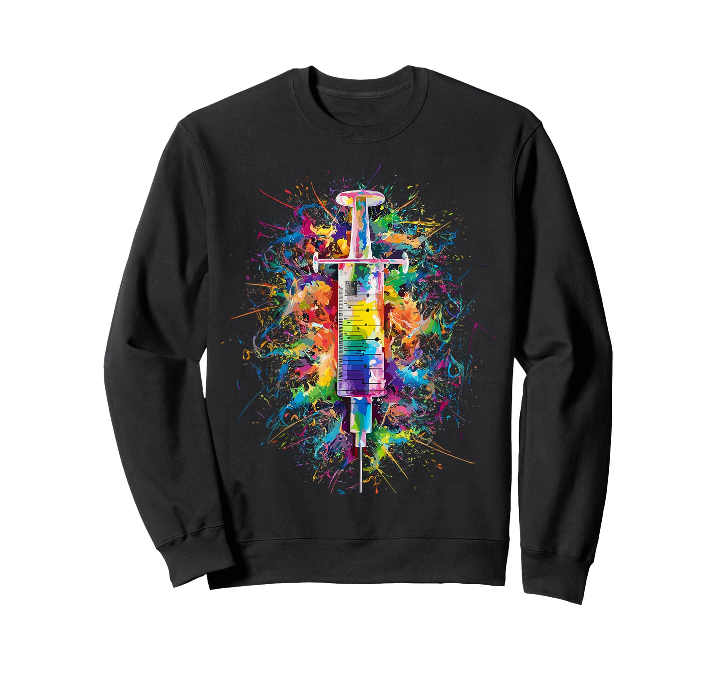 Colorful Paint Splash Syringe Art Graphic T-Shirt