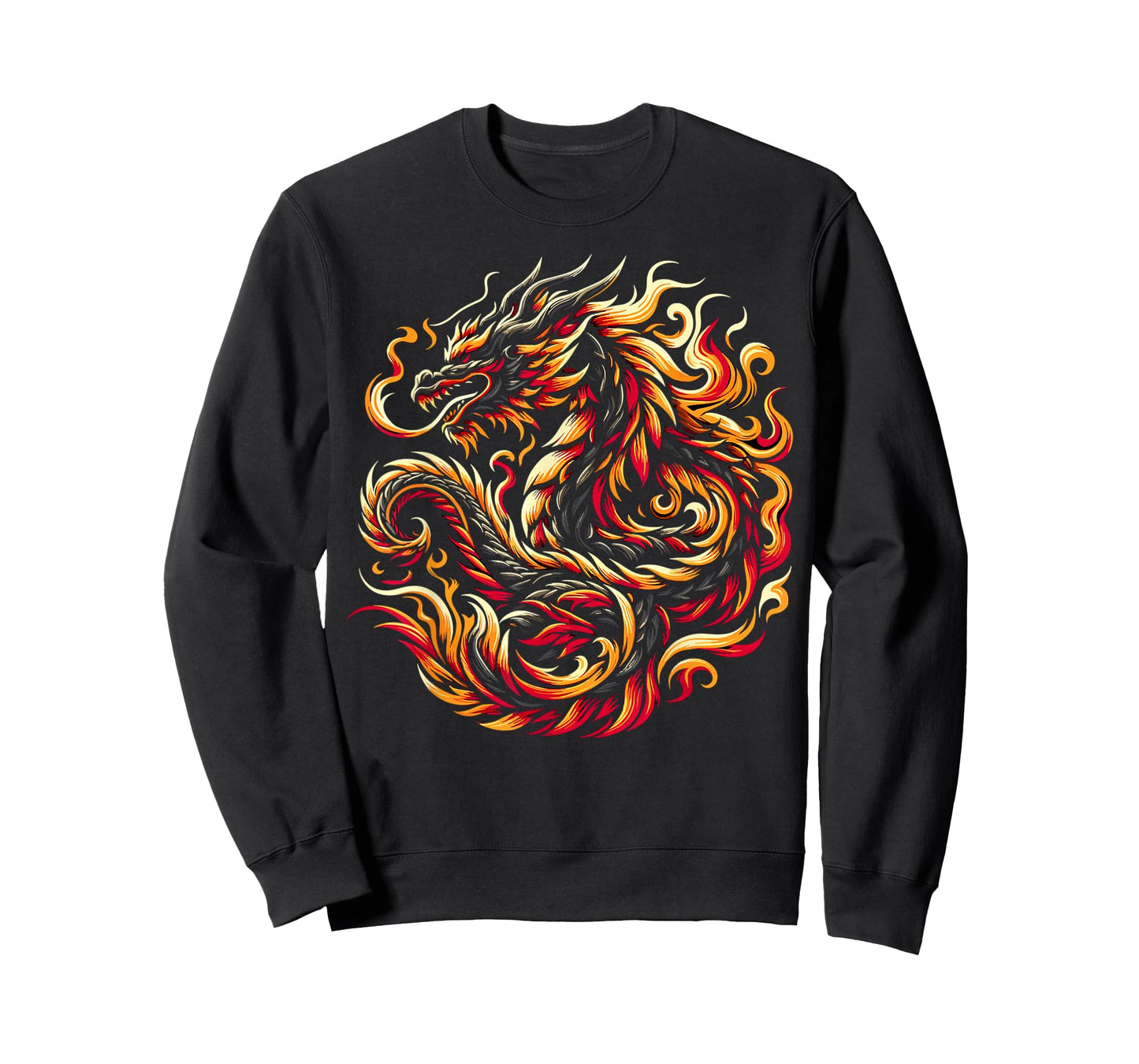 Chinese Dragon Zodiac Tribal Flames Fire Year Of The Dragon T-Shirt
