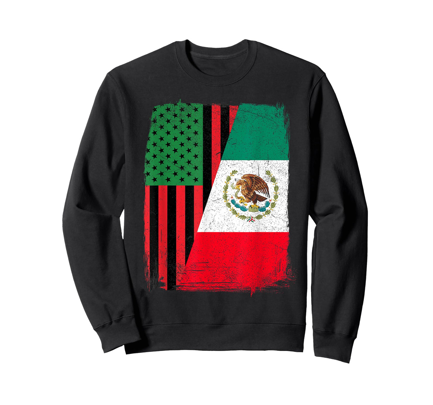 Blaxican Half Black Half Mexican African American Flag T-Shirt