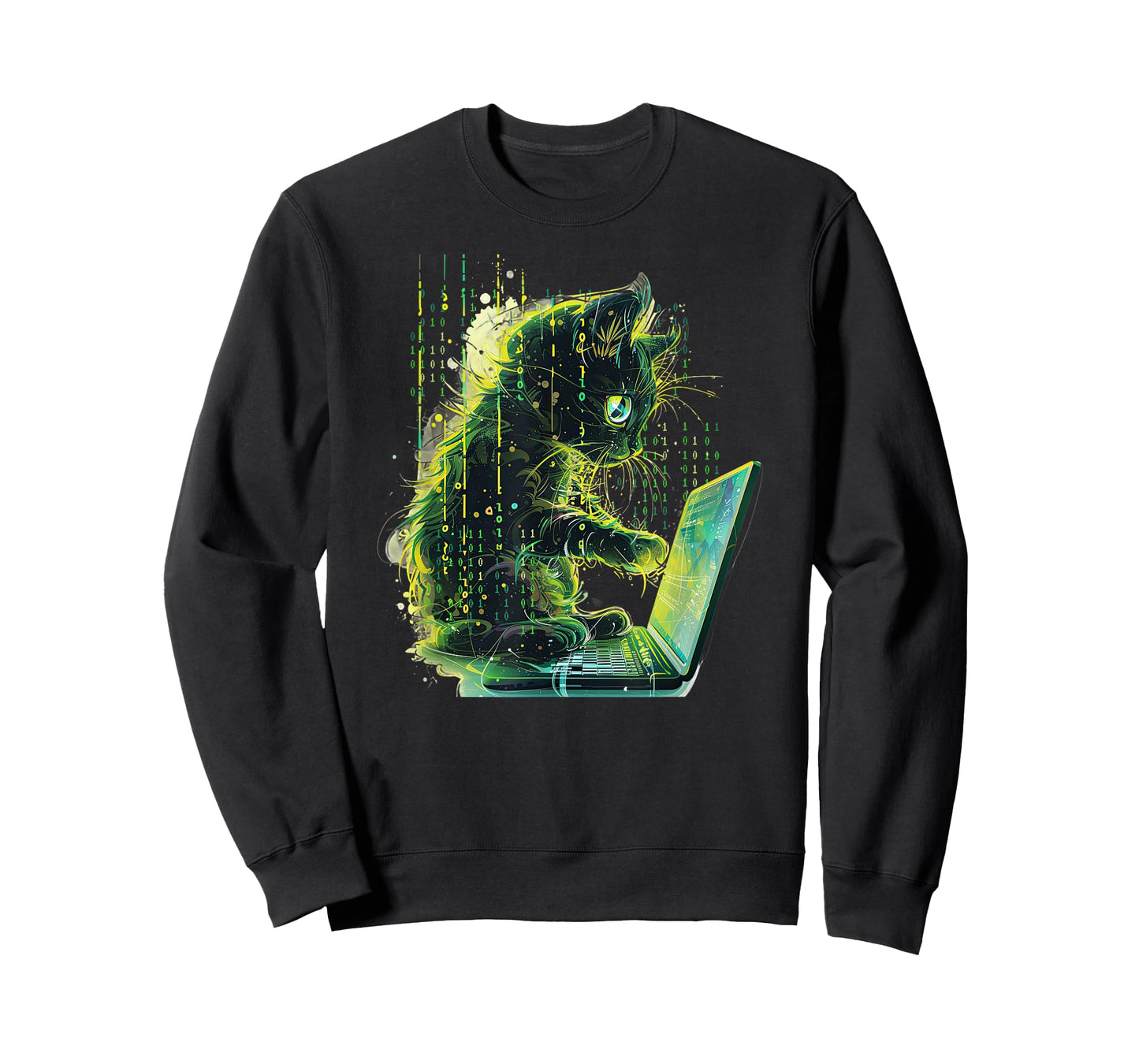 Cute Cat Programmer Computer Binary Programming T-Shirt