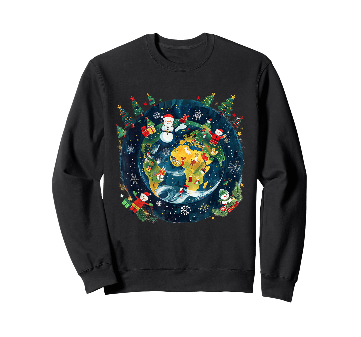 Christmas Around the World Festive Globe Design T-Shirt