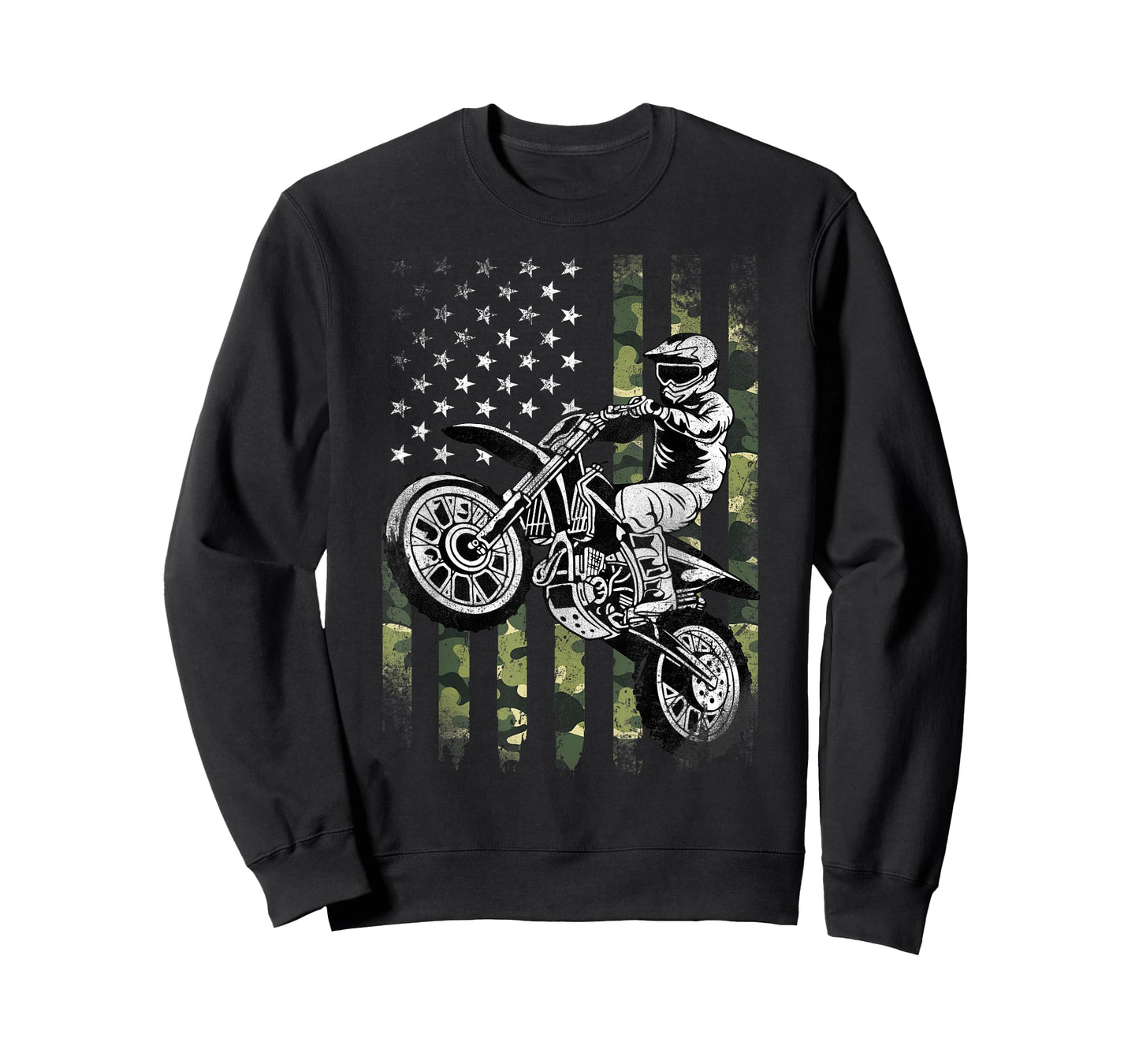 Dirt Bike American Camo Flag Motocross Dirtbike Biker T-Shirt