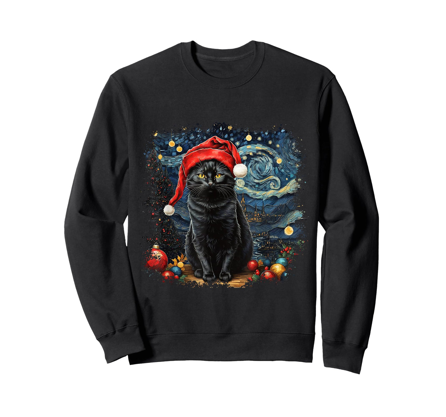Cat Tshirt, Starry Night Cat, Womens Cat Shirt, Van Gogh Cat T-Shirt
