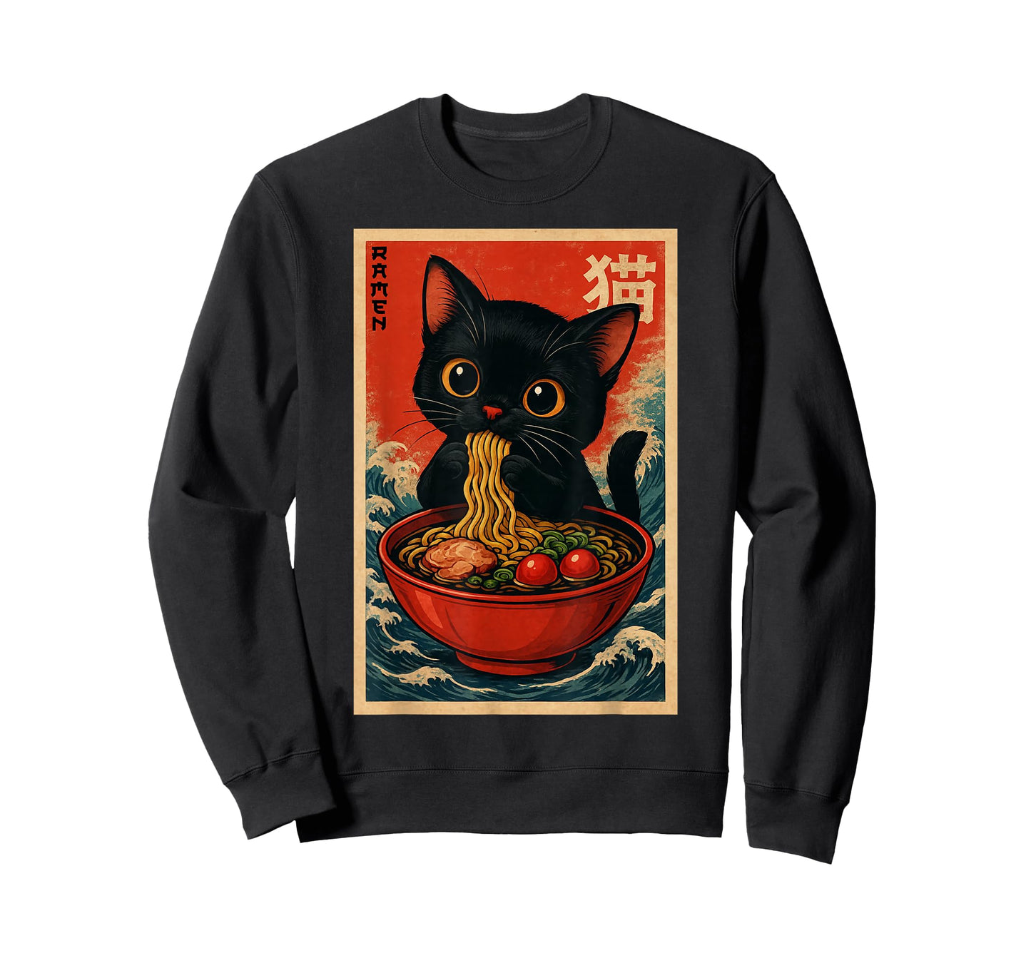 Kawaii Anime Cat Ramen Japanese Graphic Tees Men Women Teens T-Shirt