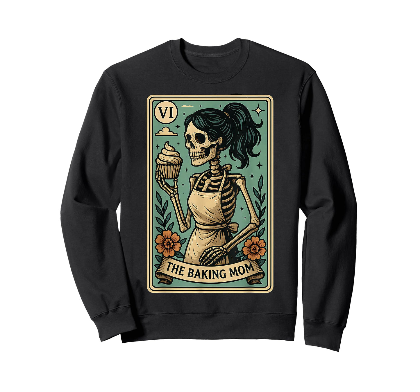 Baking Mom Tarot Card Skeleton Baker Mothers Day Mama T-Shirt