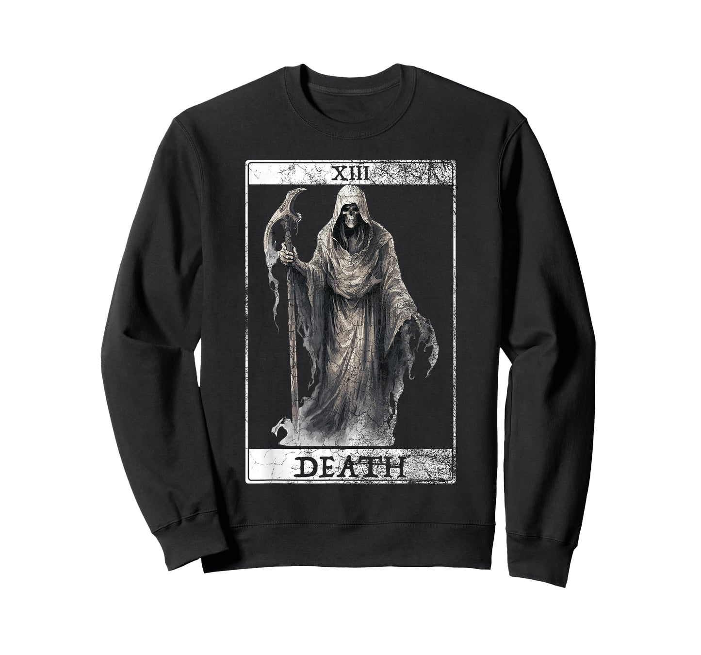 Vintage Tarot Card Death Reaper Occult Satan Unholy Horror T-Shirt