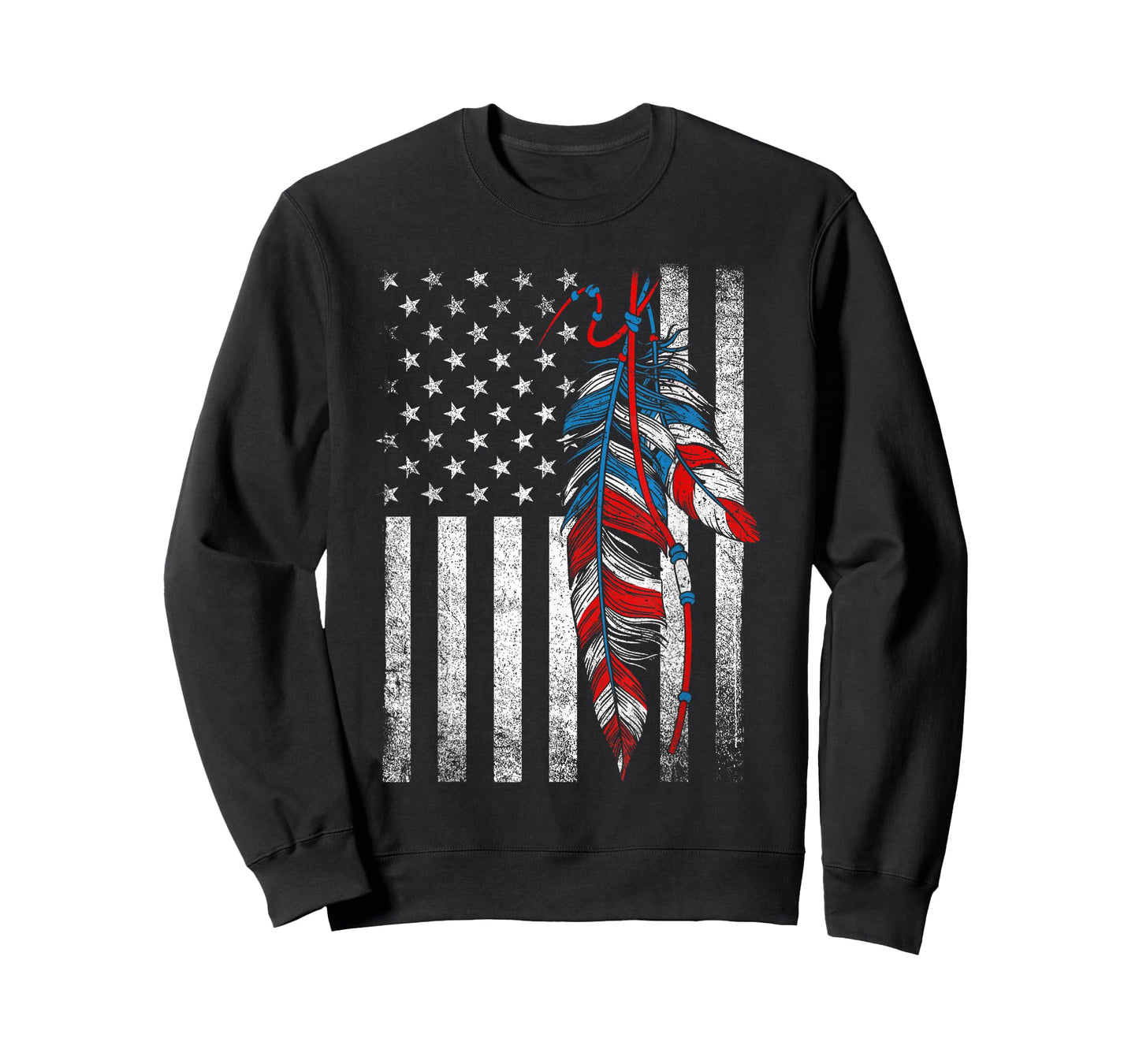 American Flag - Native Feather Pride Month Indigenous T-Shirt