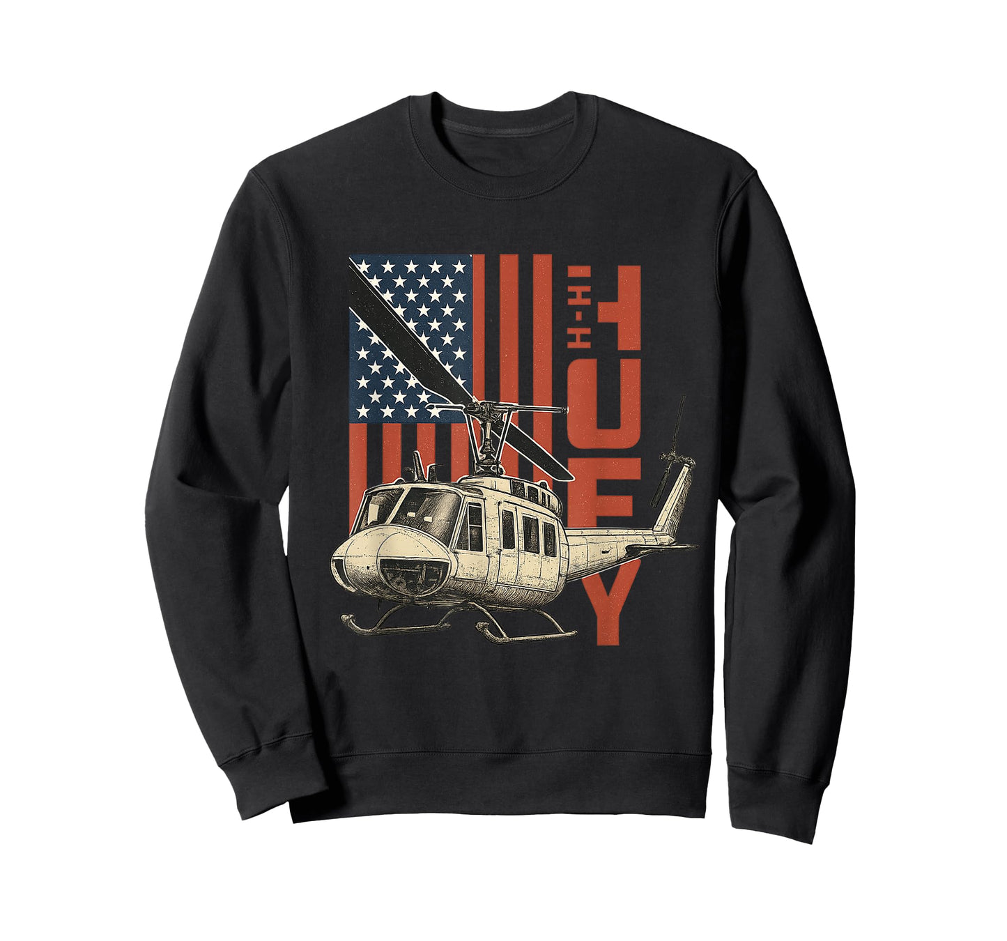 UH-1 Huey Military Helicopter Aviation American Flag Gift T-Shirt