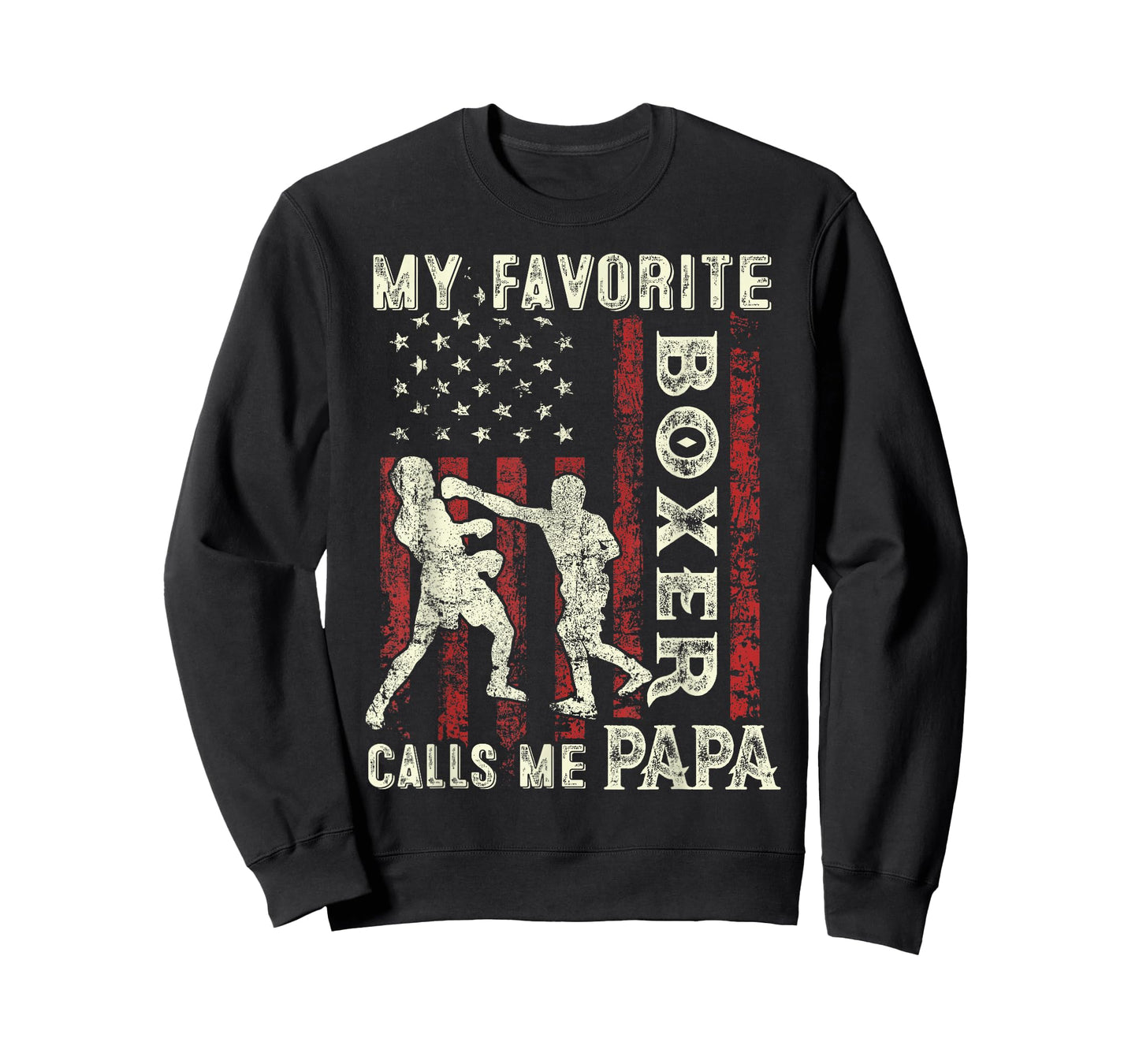 Father's Day Favorite Boxer Calls Me Papa US Flag Boxing Dad T-Shirt