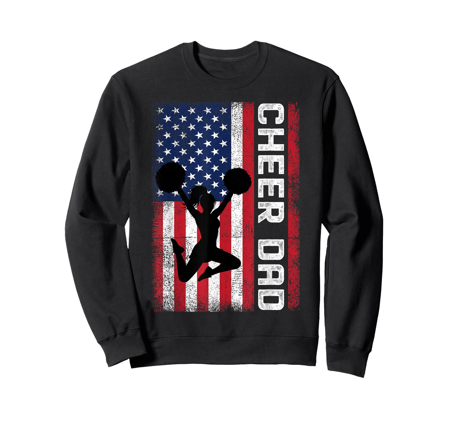 Cheer Dad American Flag Cheerleader Support T-Shirt