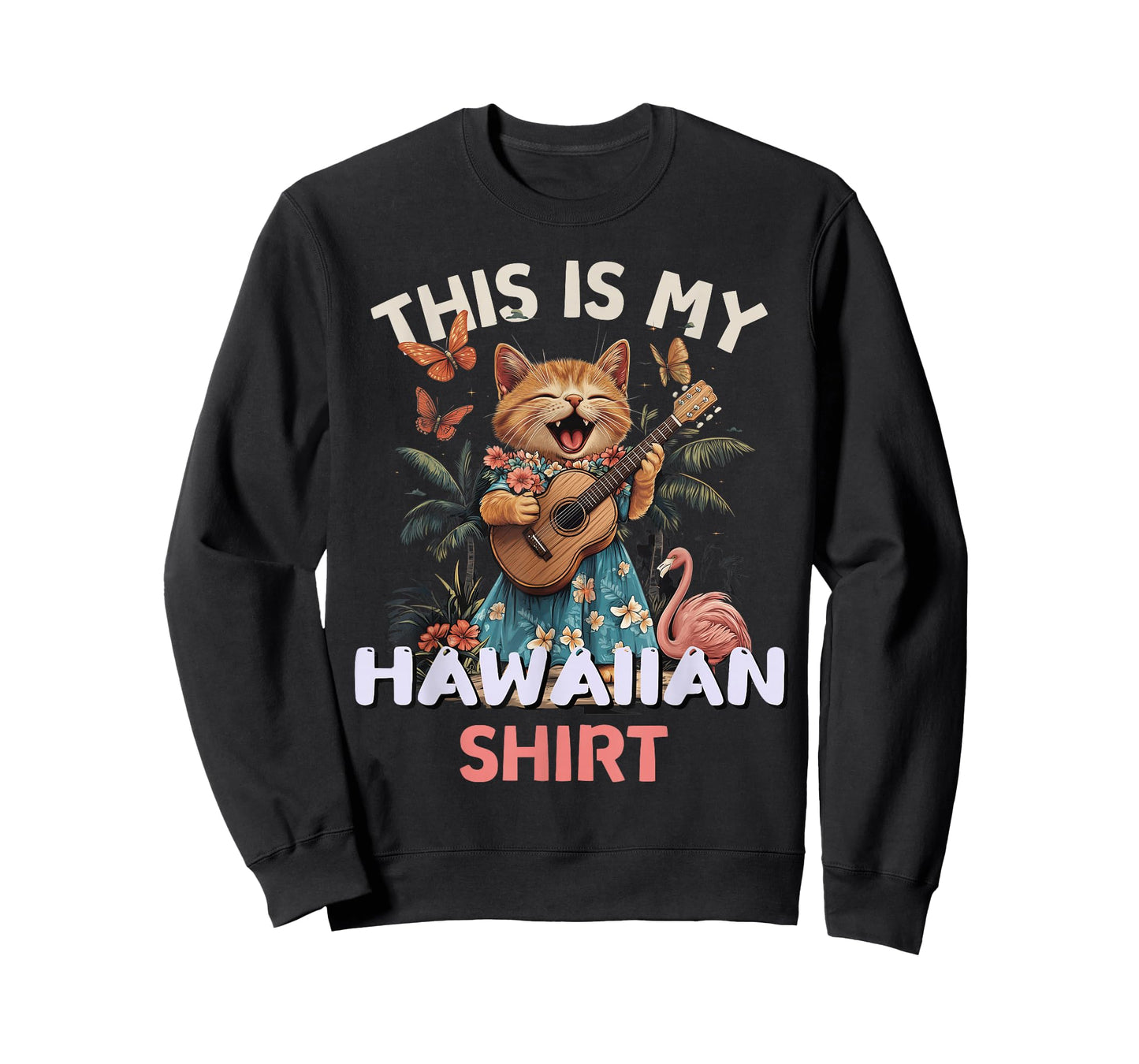 This is My Hawaiian Shirt Funny Cat Hawaii Party Luau T-Shirt