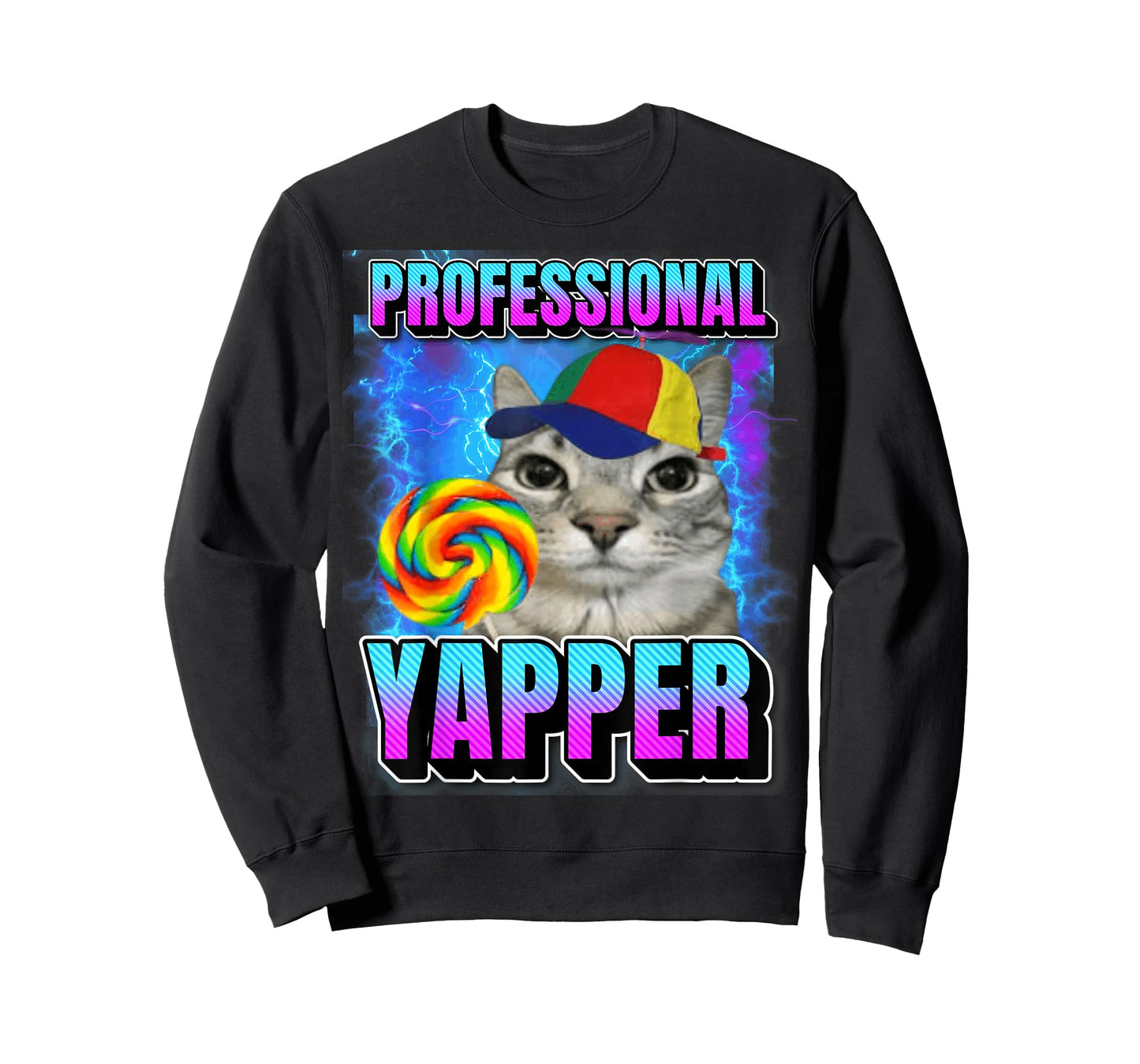 Professional Yapper Silly Sleepy Cat Meme Funny Memes Gen-Z T-Shirt