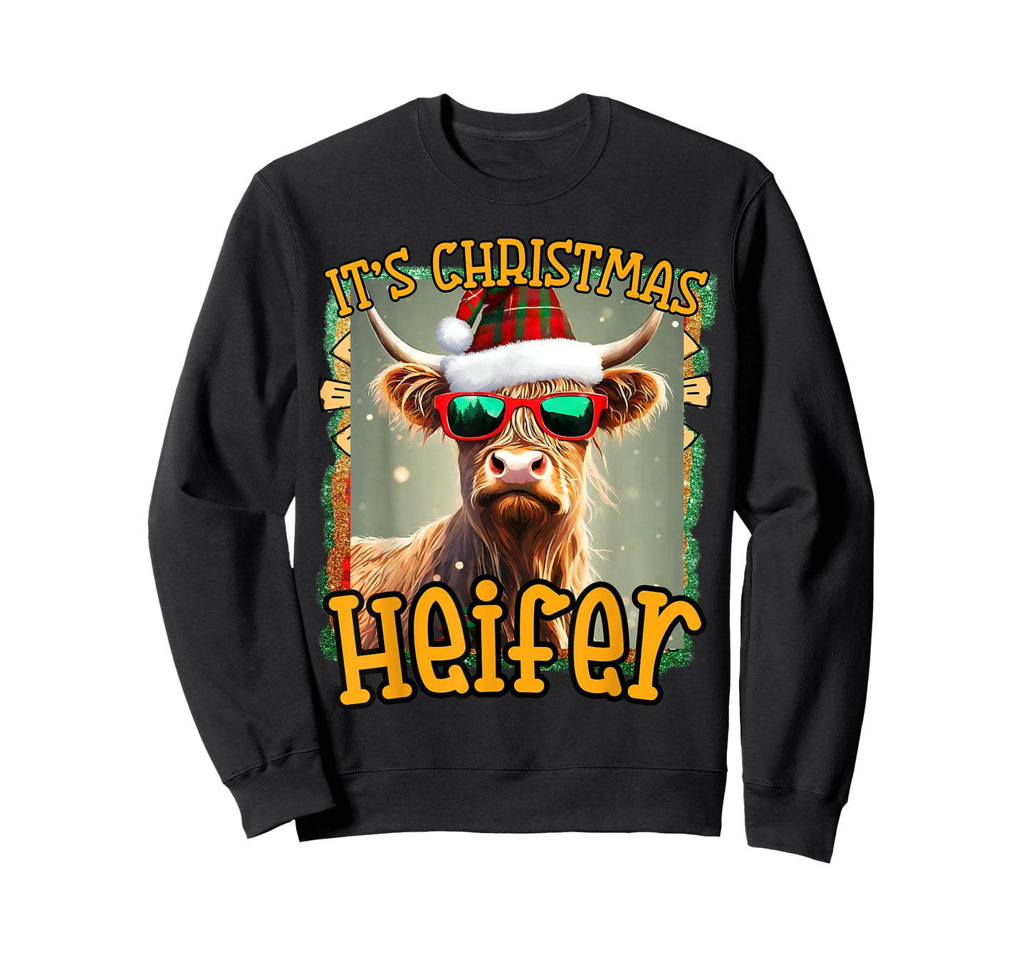 cute Christmas funny women heifer cow highland hyland cows T-Shirt
