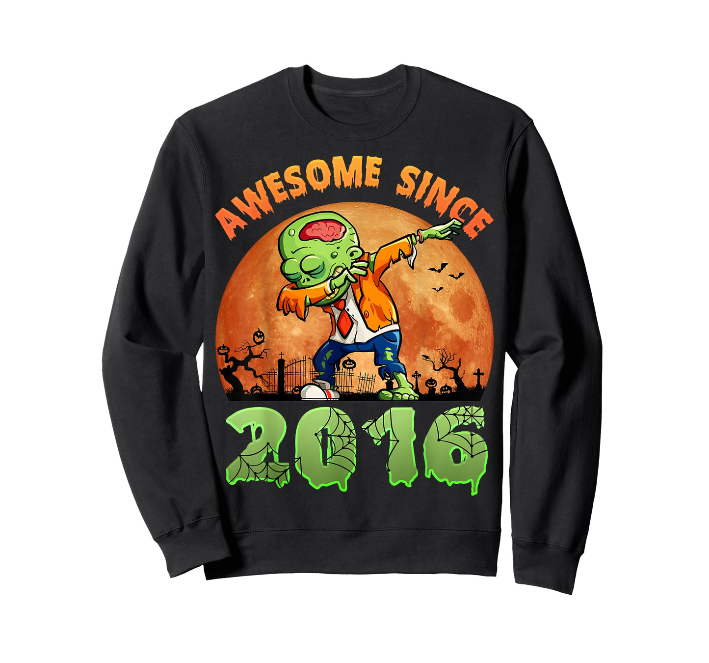 8th Birthday Halloween 8 Years Old Zombie Awesome Since 2016 T-Shirt