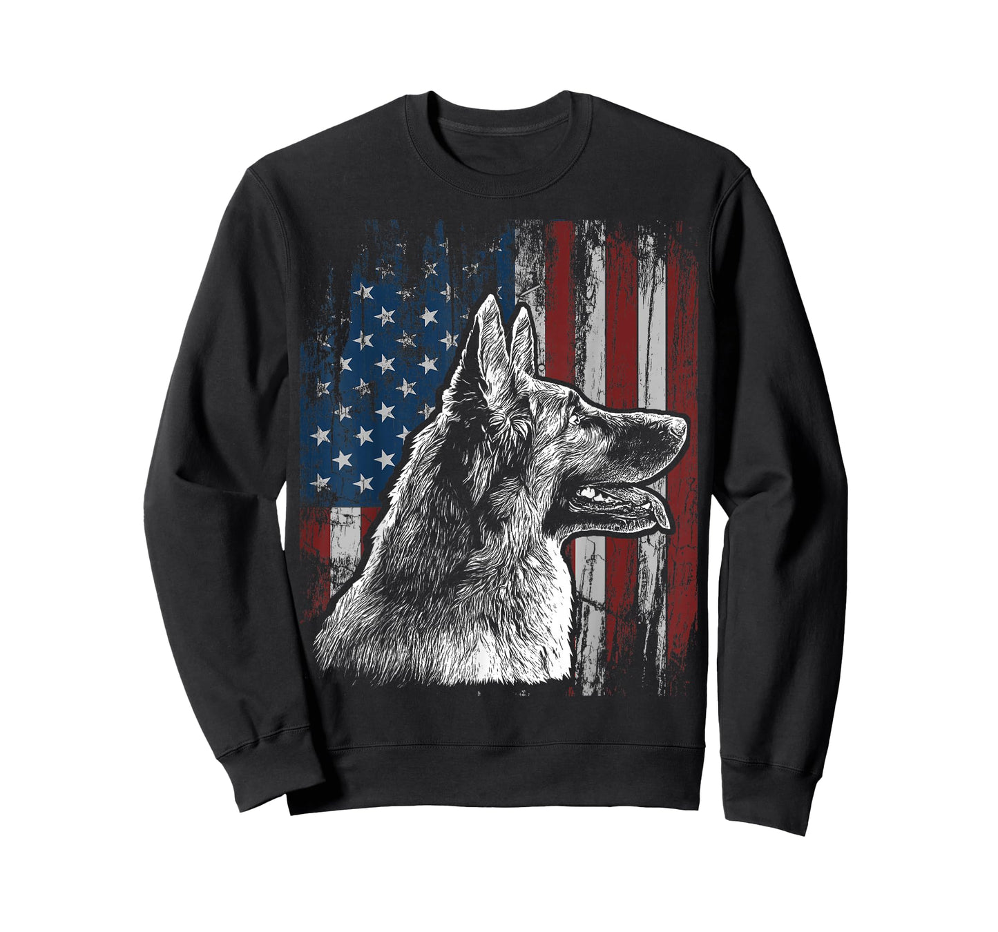 Patriotic German Shepherd American Flag Dog Gift Men Women T-Shirt