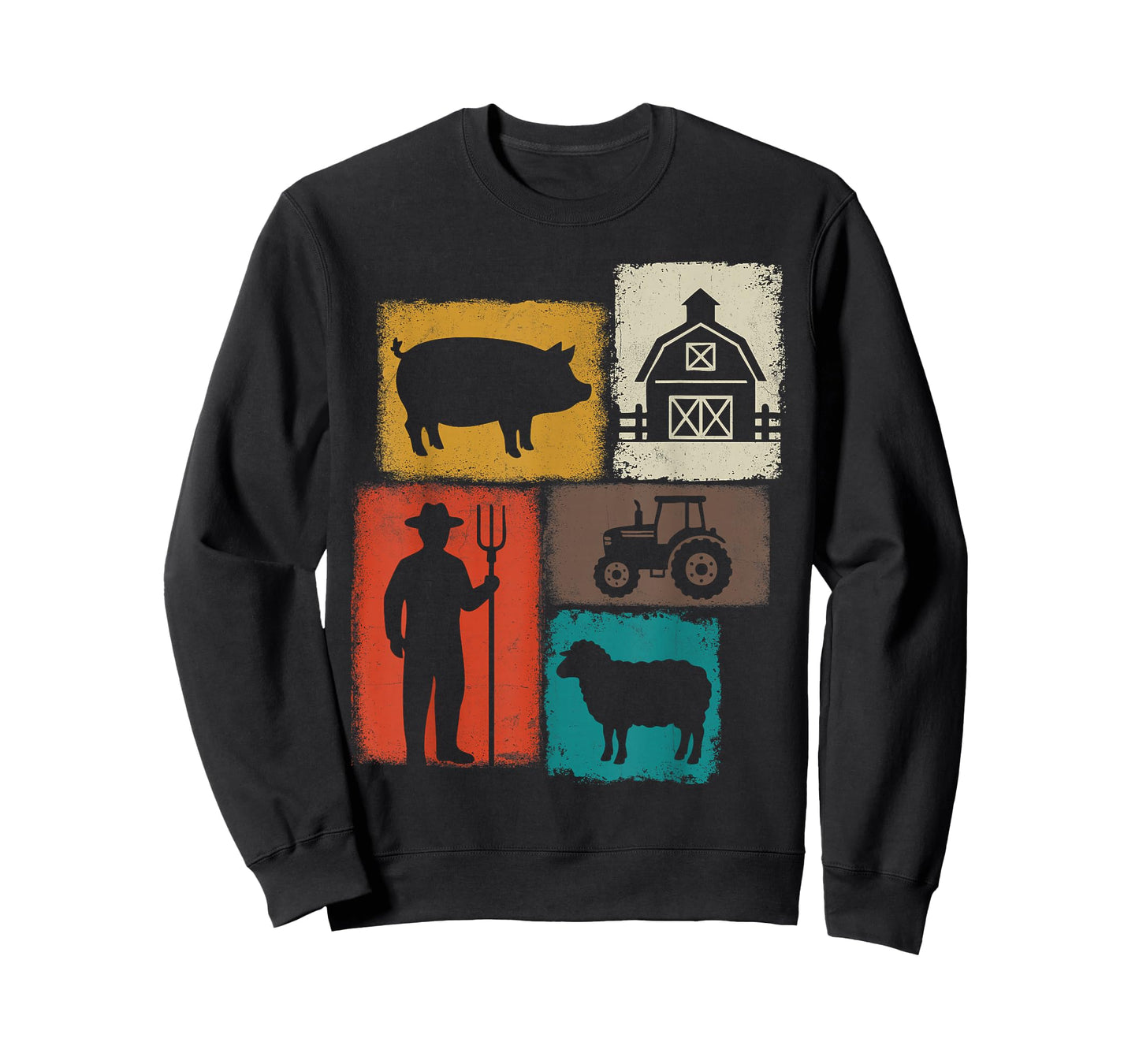 Farmer Vintage Collage Farming Rancher Cowboy Farm Owner T-Shirt
