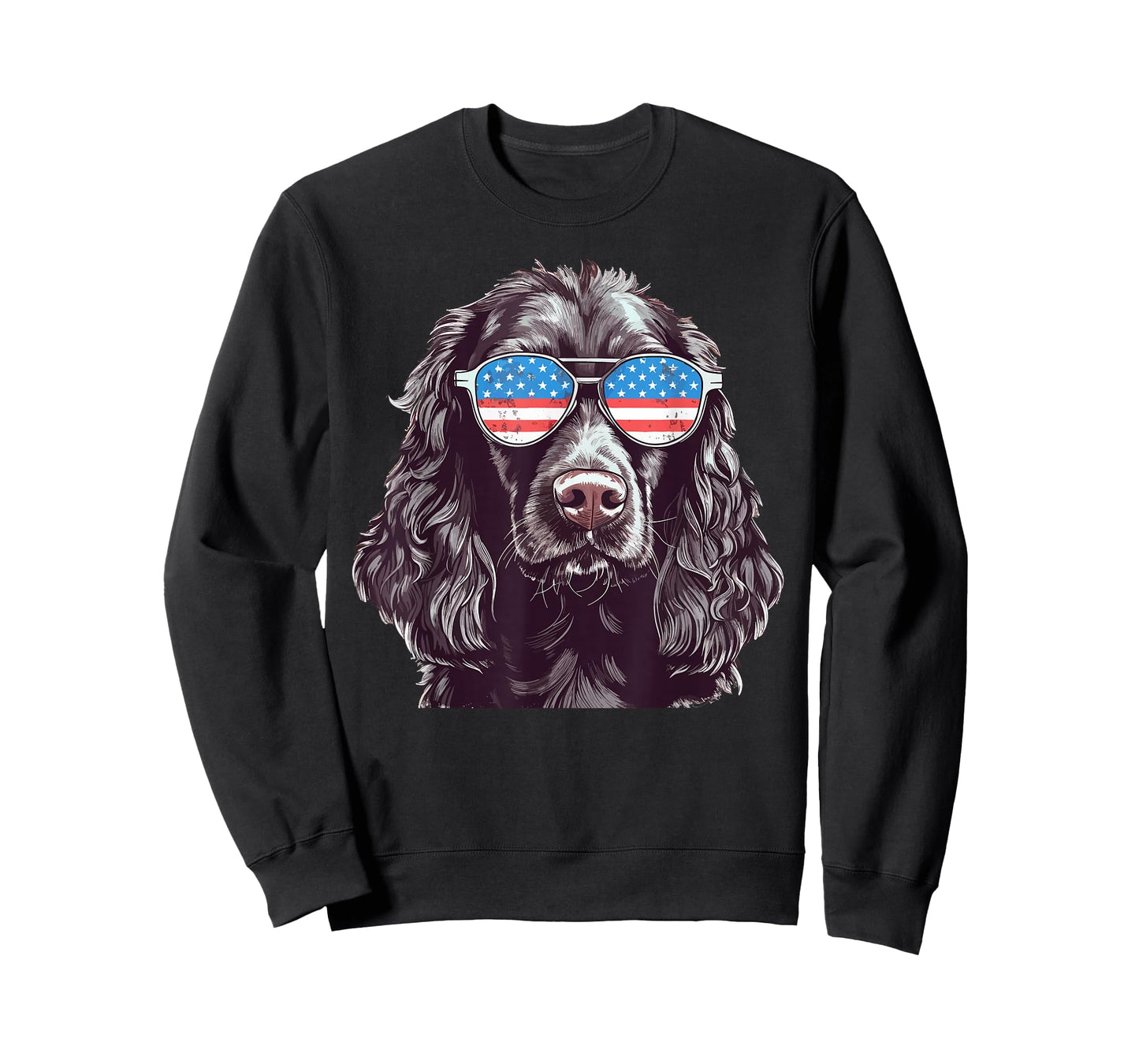 Boykin Spaniel USA American Flag Dog Sunglasses 4th of July T-Shirt