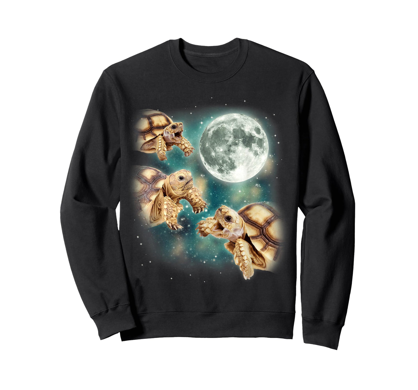 Three Tortoises Howl at Moon Wildlife Mountain Turtle Meme T-Shirt