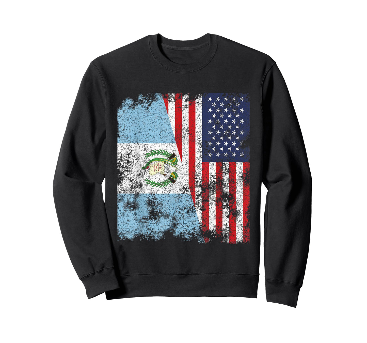 Guatemala USA Flag Distressed - Half American T-Shirt for Women Kids Men