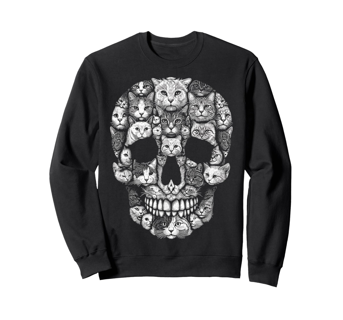 Cat Skull Kitty Skeleton Halloween Costume Cat T-Shirt for Men Women Kids