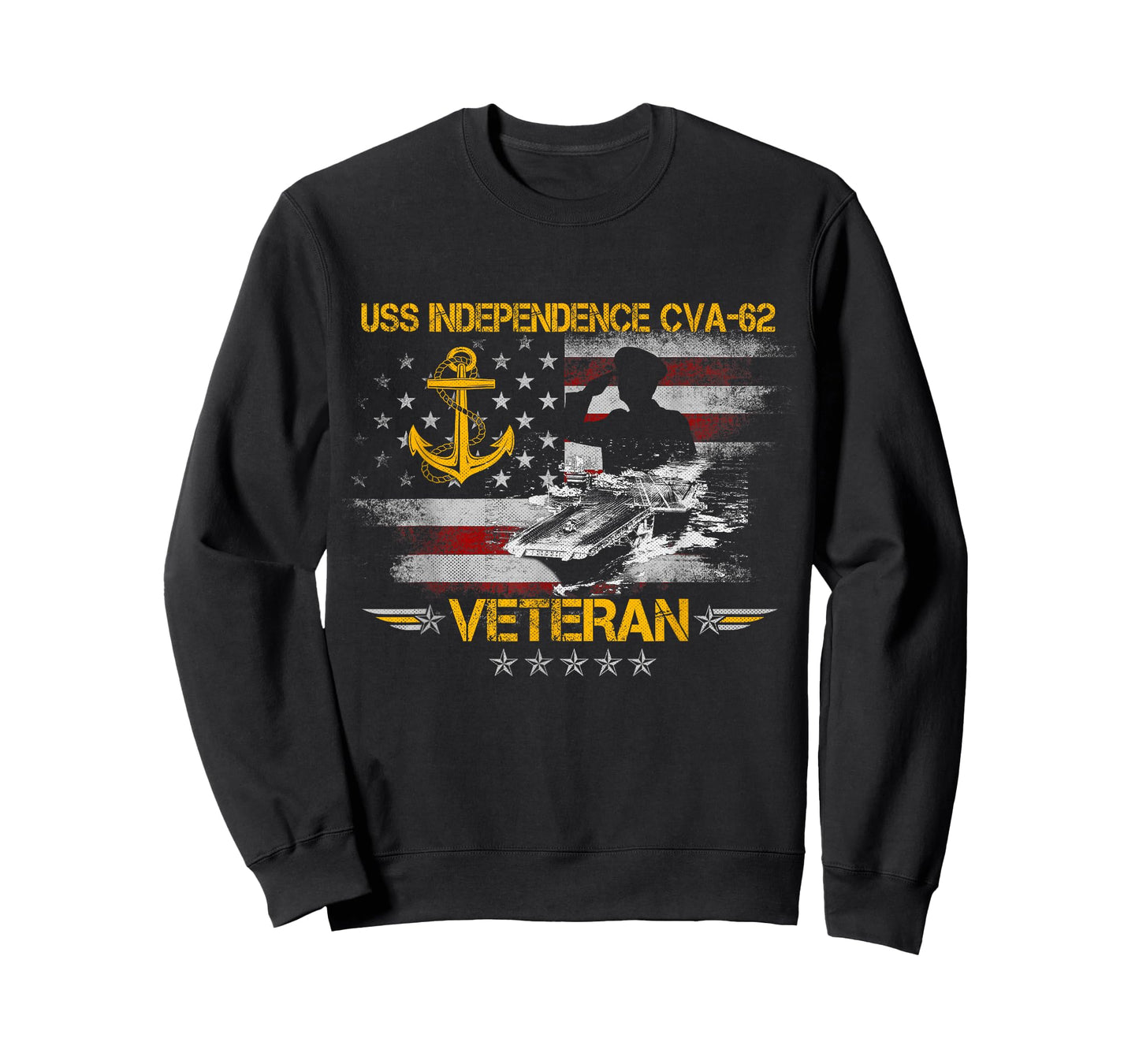 USS Independence CV-62 Aircraft Carrier Veteran FlagVintage T-Shirt