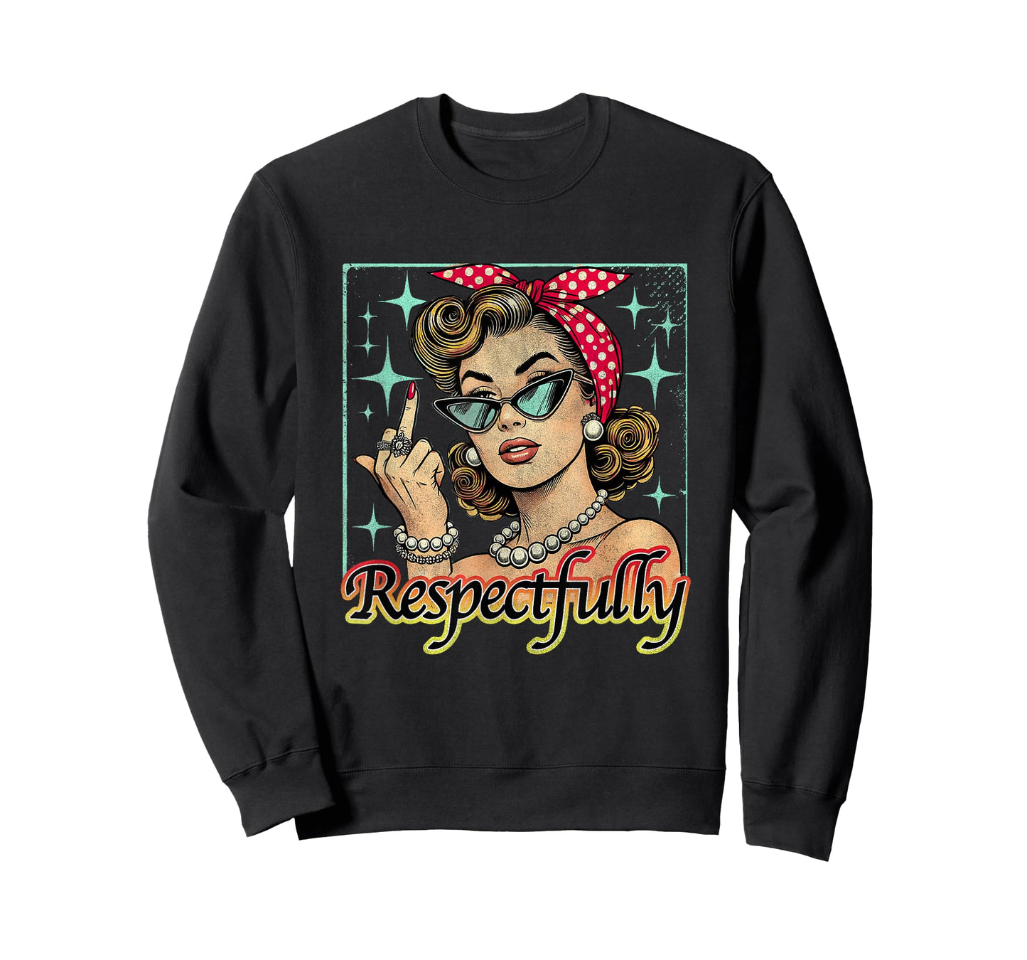 Funny Retro Vintage Respectfully Middle Finger Feminist T-Shirt