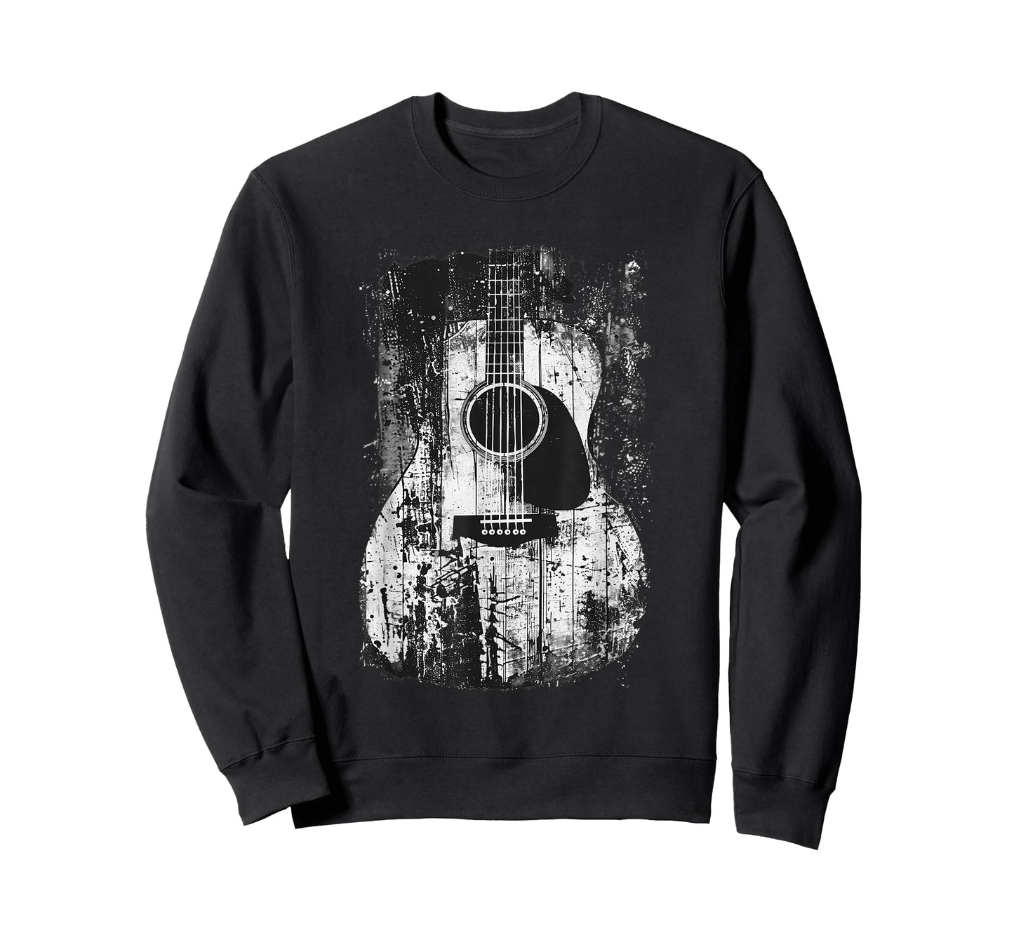 Acoustic Guitar, Vintage, Distressed, Rock & Roll Music. T-Shirt