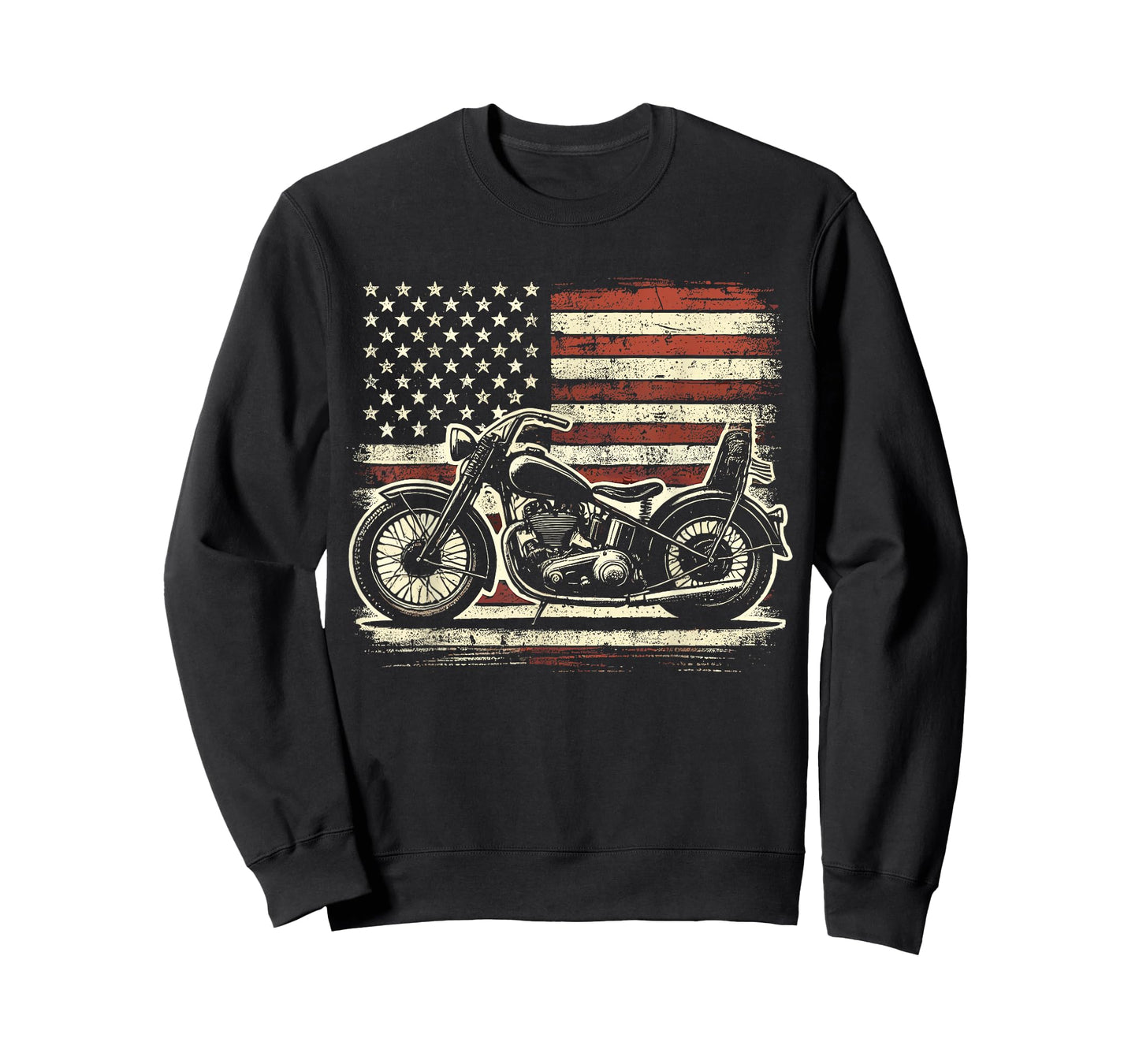 Motorcycle USA Flag Biker T-Shirt